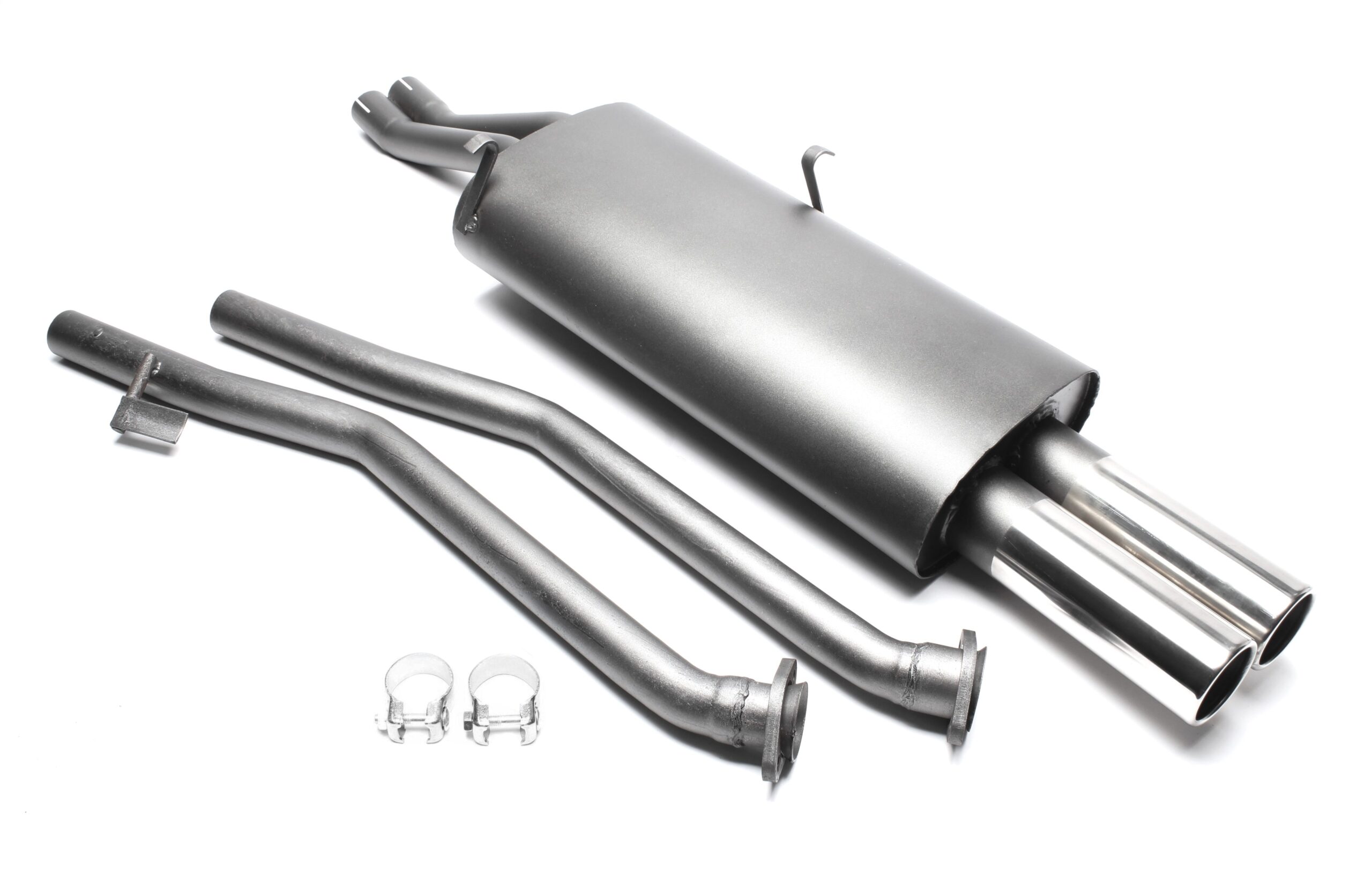 Sportendschalldämpfer 2x76mm passend für BMW 3er Serie E30 Limousine, -Cabriolet, -Touring