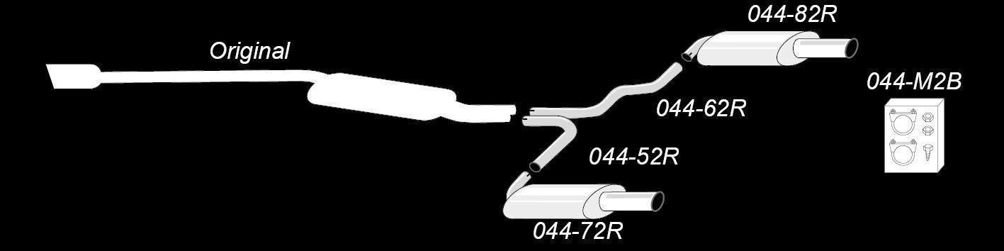 Duplex Edelstahlanlage 1x100mm Links+Rechts passend für Audi A4 Limo.+Avant Typ 8E-B6 / A4 Cabriolet Typ 8H-B6/B7
