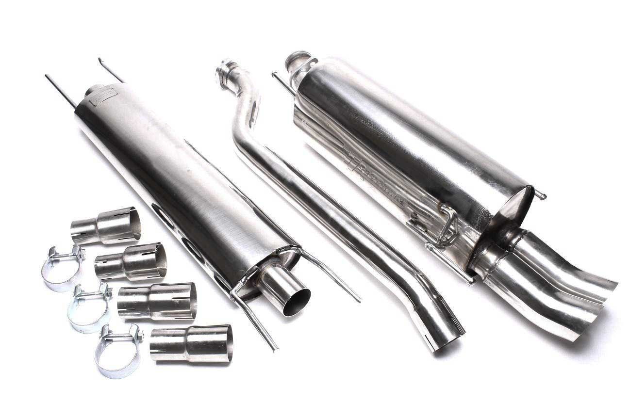 Edelstahlanlage 2x76mm DTM passend für Opel Astra G-CC, Typ T98