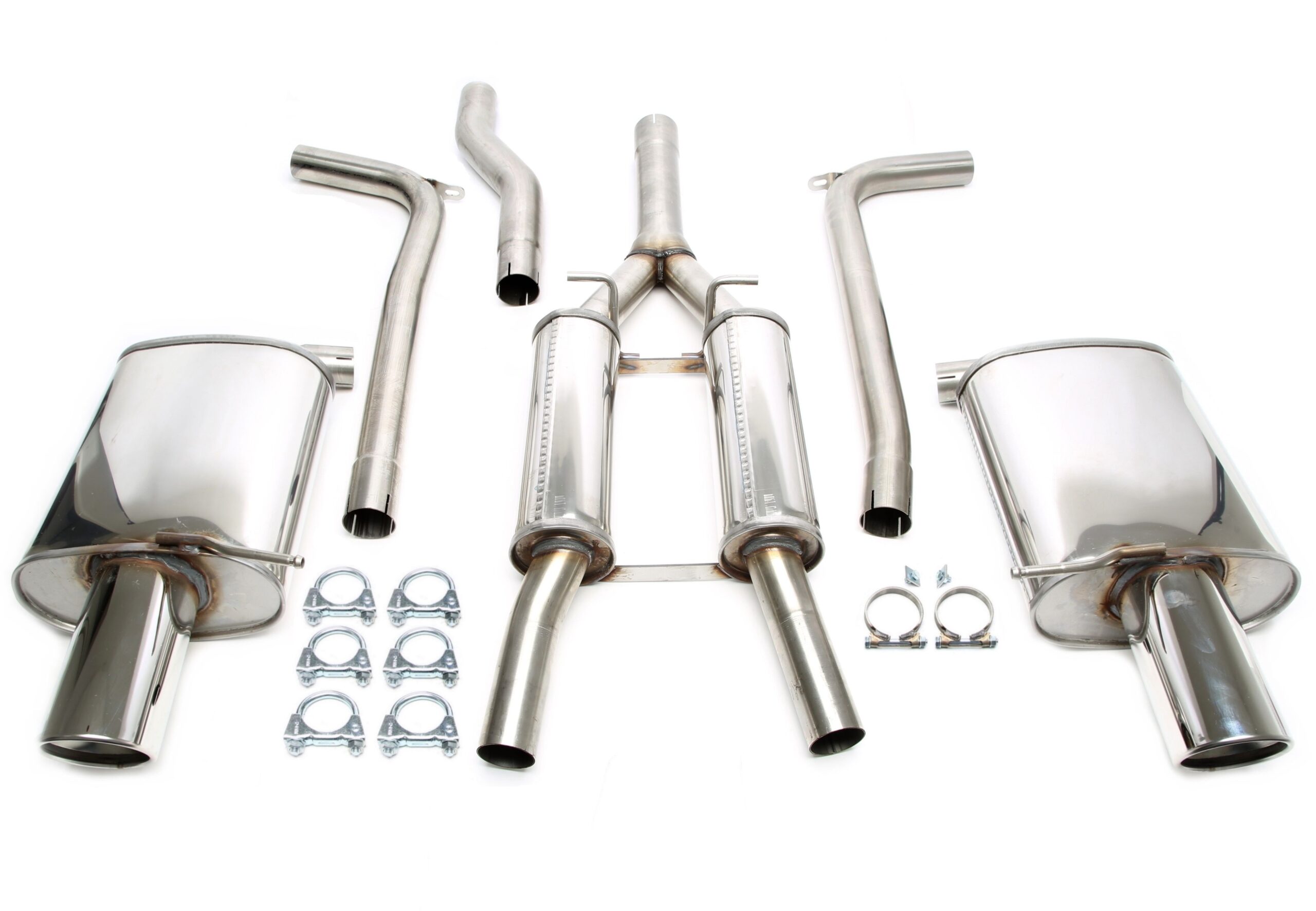 Duplex Edelstahlanlage 1x100mm passend für Audi A4 B6 Quattro Limo./Avant/Cabrio