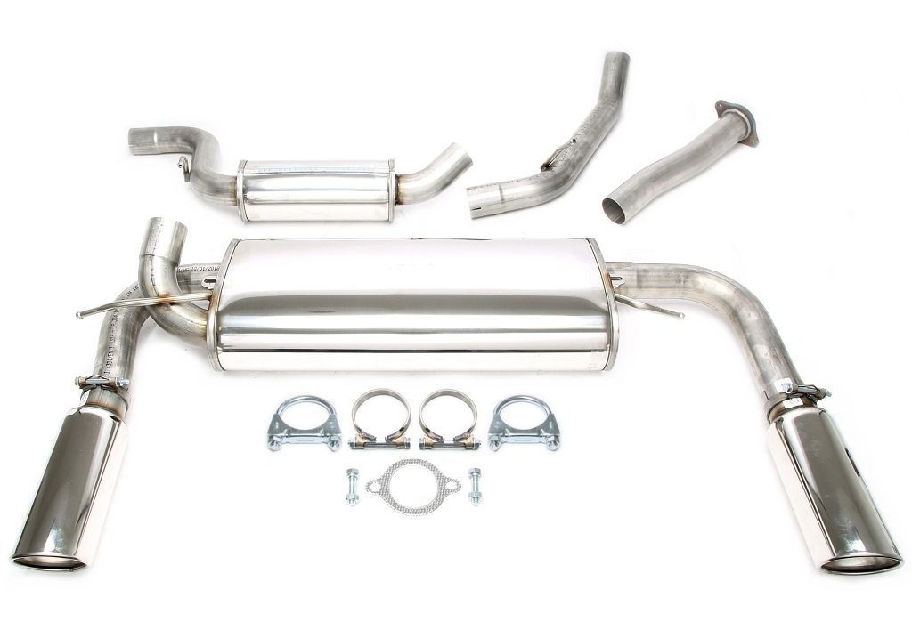 Duplex Edelstahlanlage 1x100mm Links+Rechts passend für Volvo S40 II/V50 Turbo Typ M
