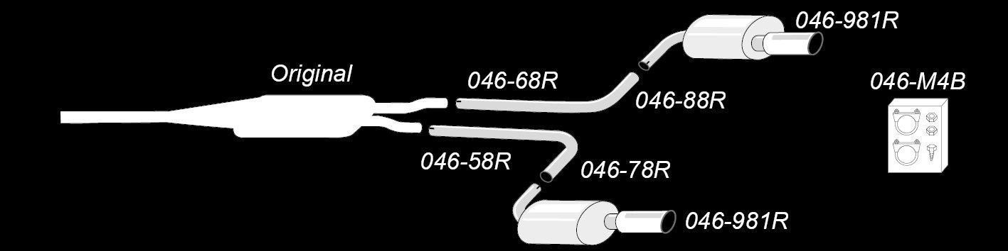 Duplex Edelstahlanlage 1x100mm Links+Rechts passend für Audi A6 Quattro Limo.+Avant Typ 4F-C6 / A6 Allroad Typ 4FH-C6