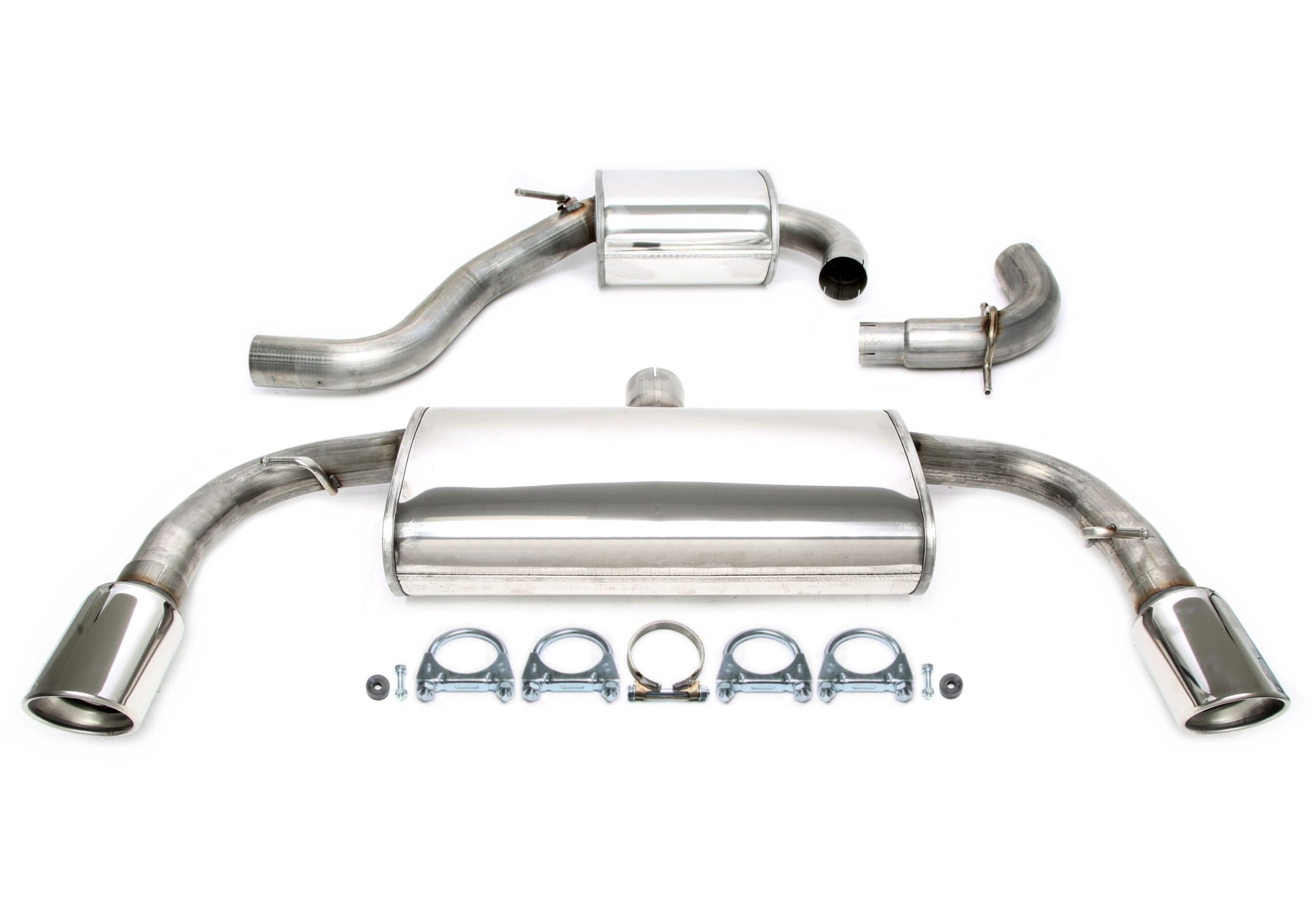 Duplex Edelstahlanlage 1x100mm passend für VW Golf VI GTI