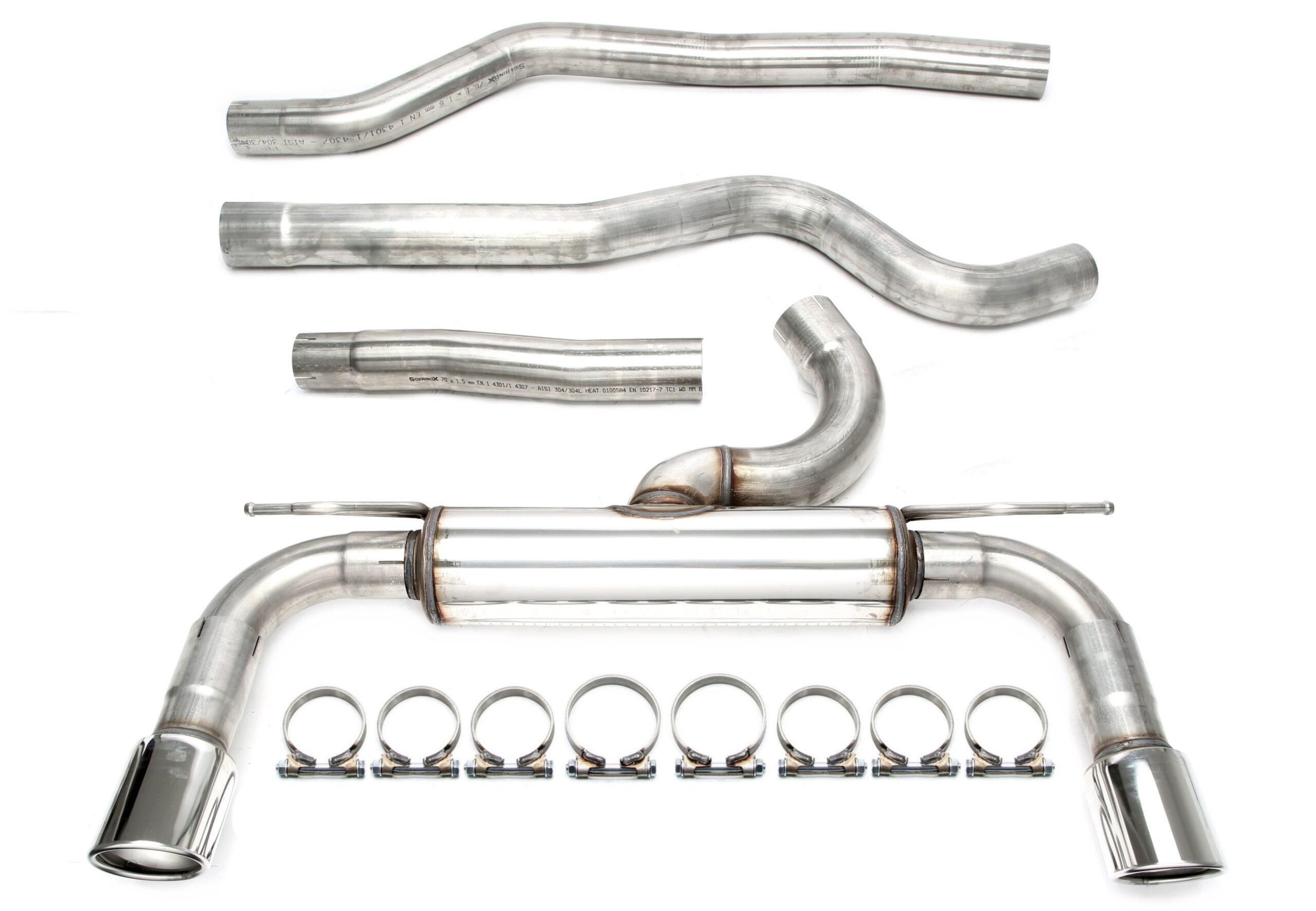 Duplex Edelstahlanlage 1x90mm Links+Rechts passend für BMW 3er Limo.+Touring Diesel Typ F30,F31 / 4er Cabriolet/Coupe/Gran Coupe 420d Typ F32,F33,F36