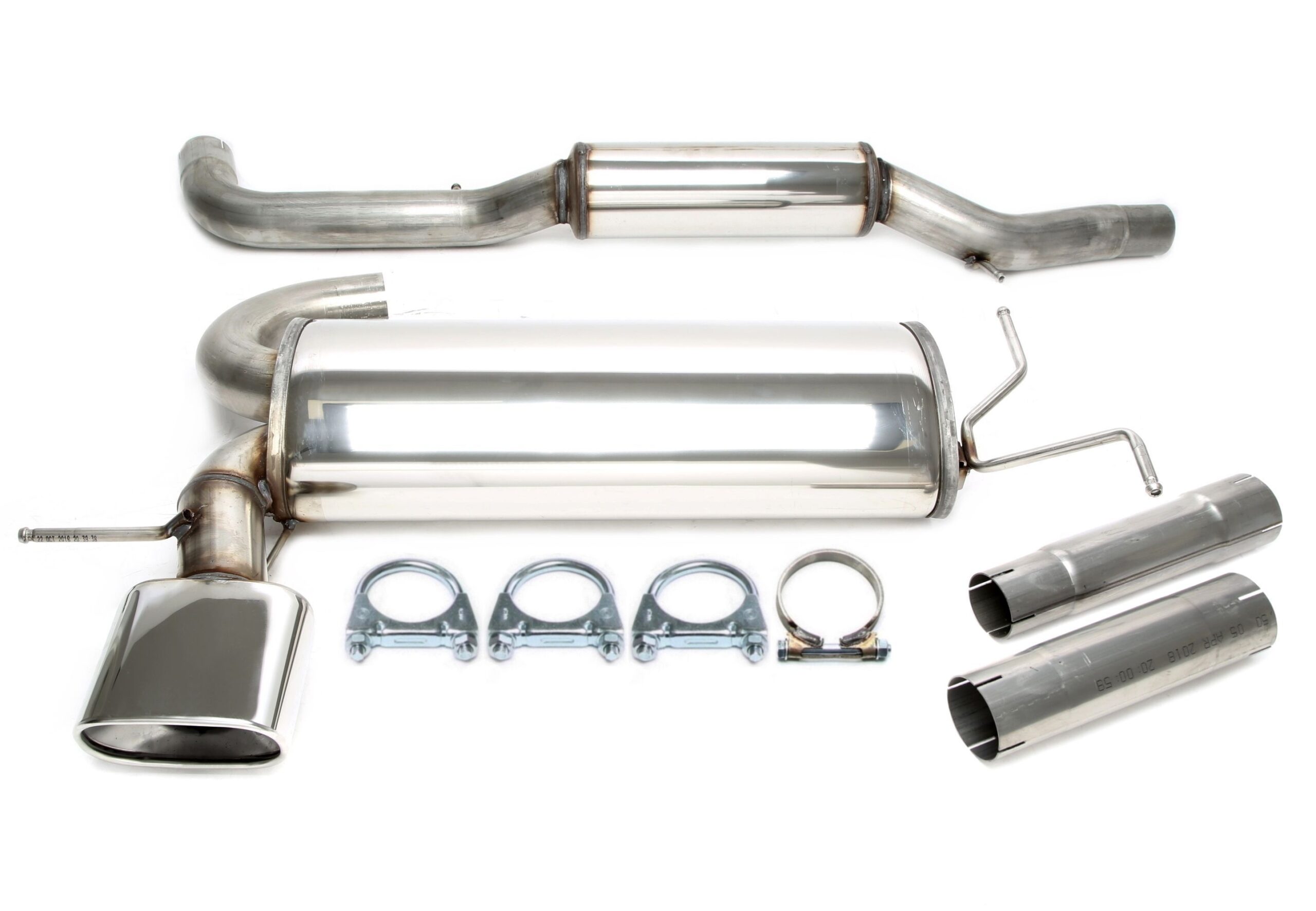 Edelstahlanlage 1x85x150mm passend für VW Golf IV V6 4-motion