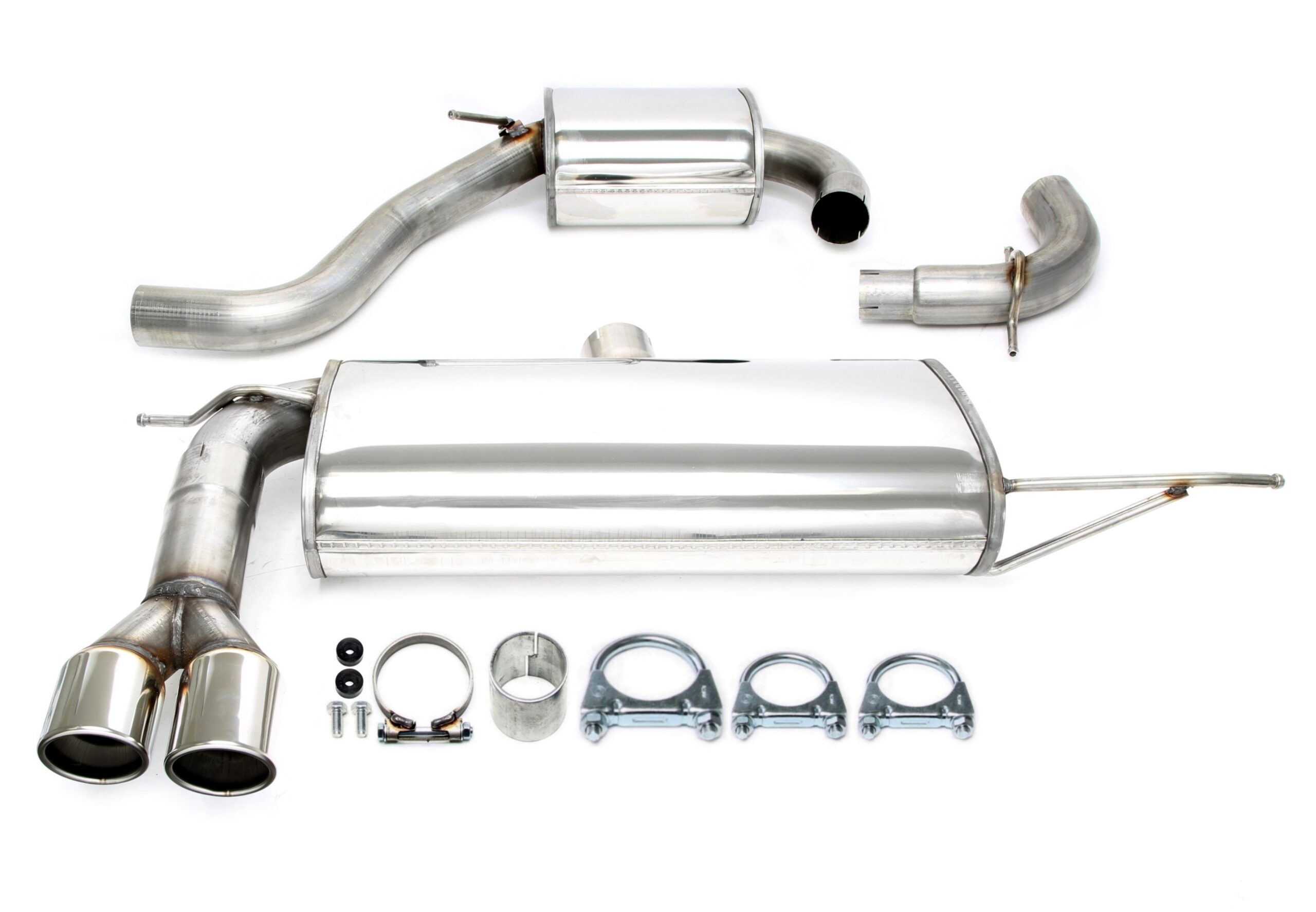 Edelstahlanlage 2x80mm passend für VW Scirocco III