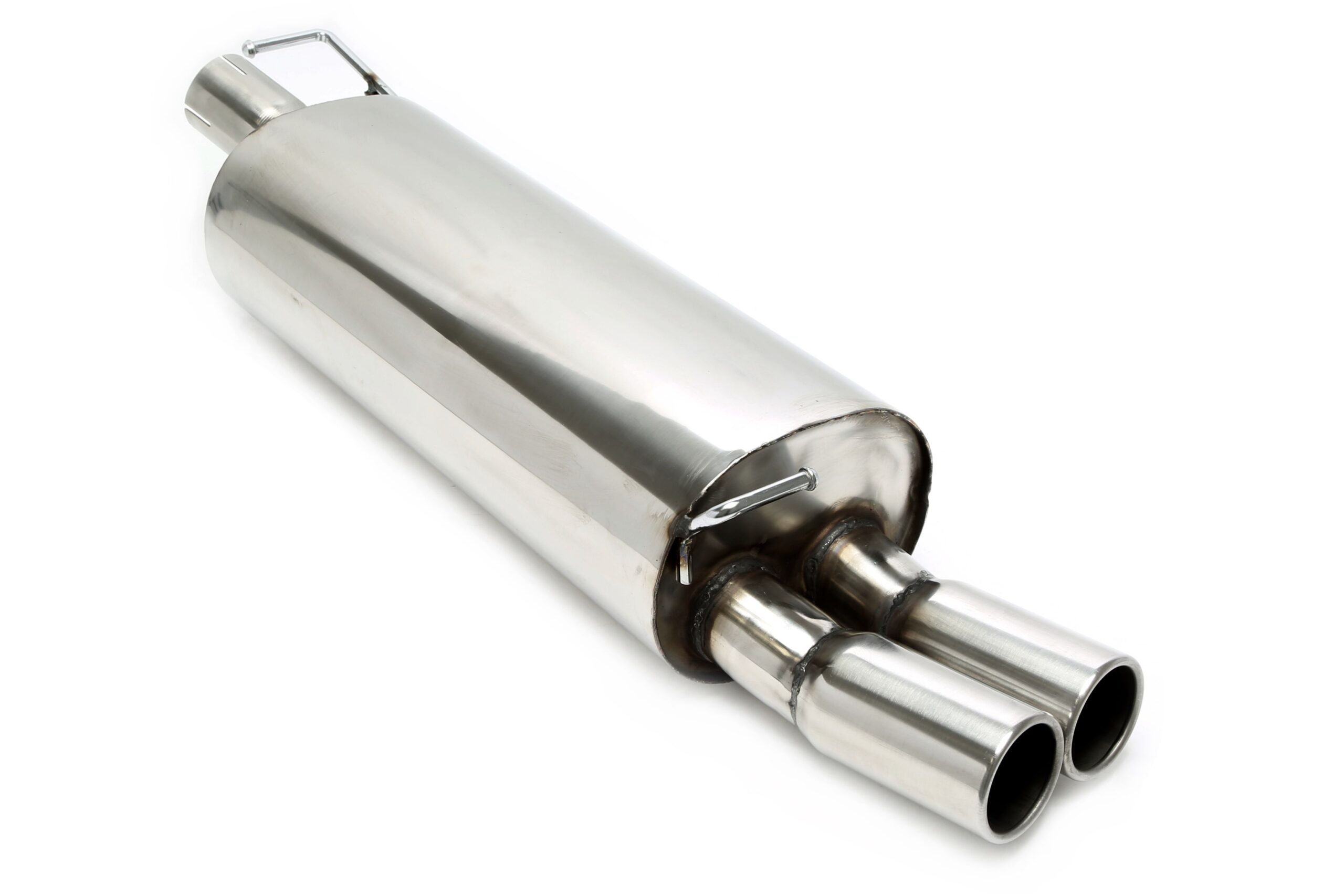 Endschalldämpfer 2x76mm rund/gebördelt aus Edelstahlanlage EVOG4A-xx