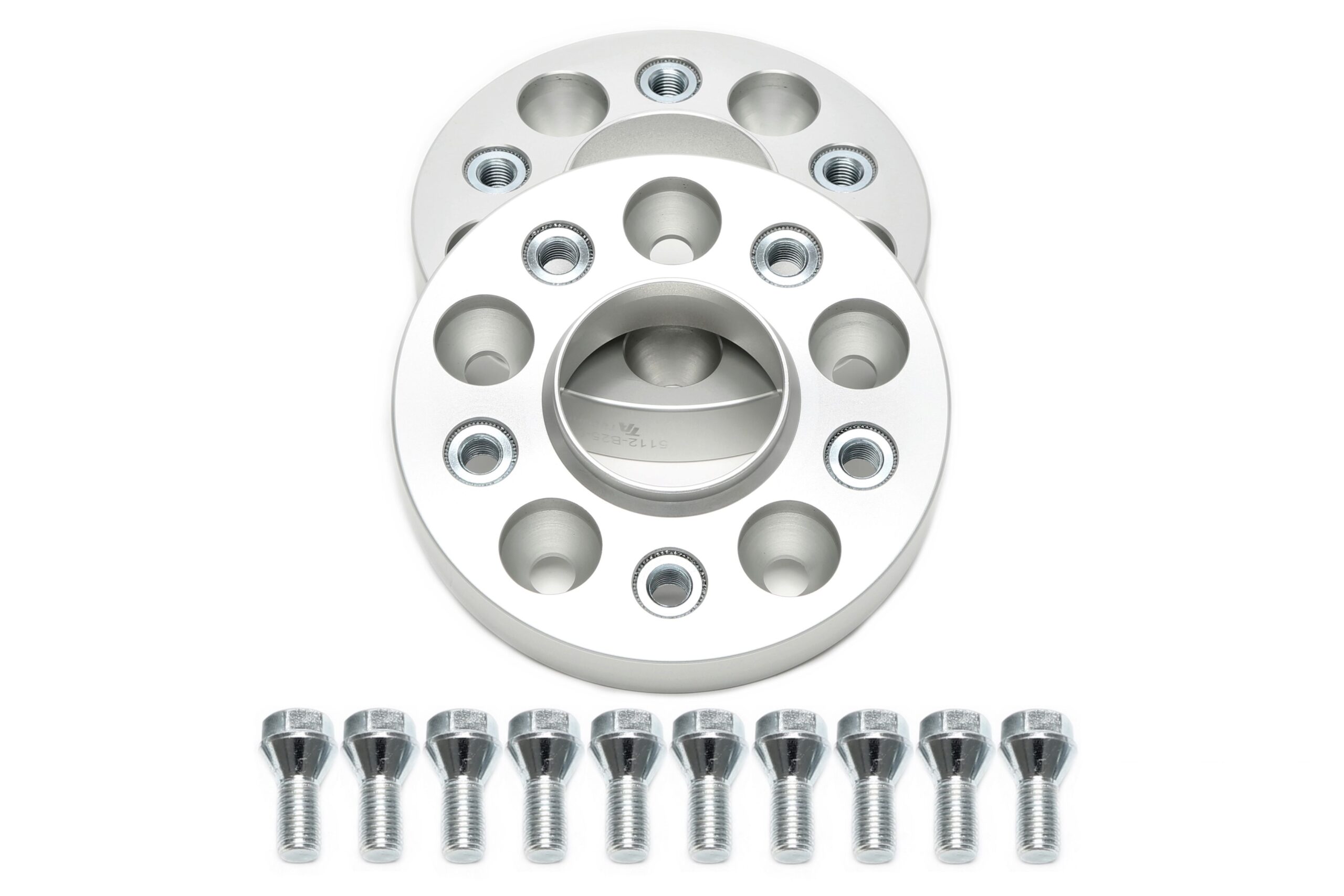 Spurverbreiterungsset für OEM Radschrauben 25mm pro Seite/50mm pro Achse, LK 5x112, NLB 66,6-M12