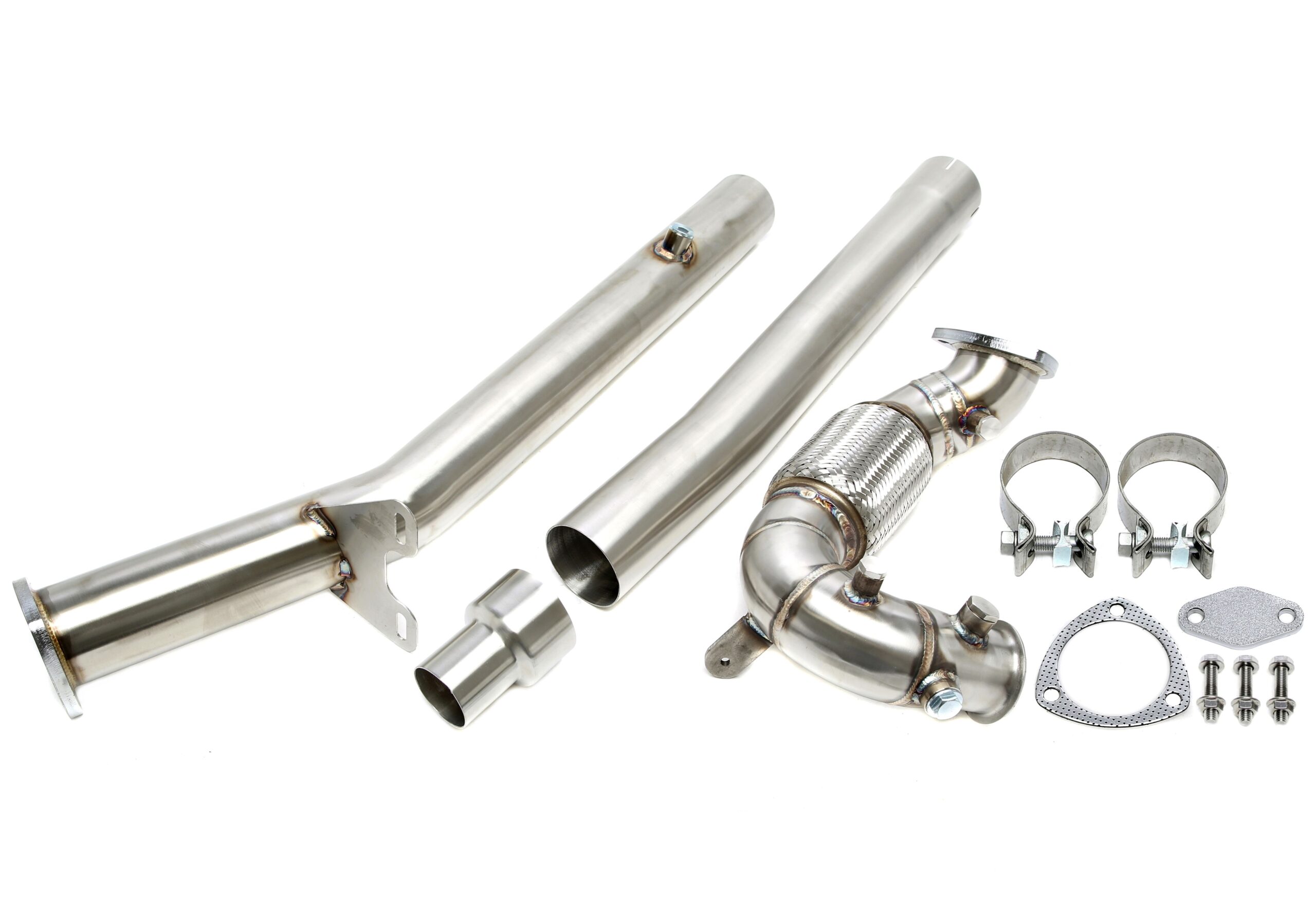 Downpipe mit Flexrohr passend für Audi A3 (8P) / Skoda Octavia (1Z), Superb (3T) / VW Golf VI (1K), Jetta (1KM), Scirocco III (13), Touran (1T) - 1.6l+2.0l TDI