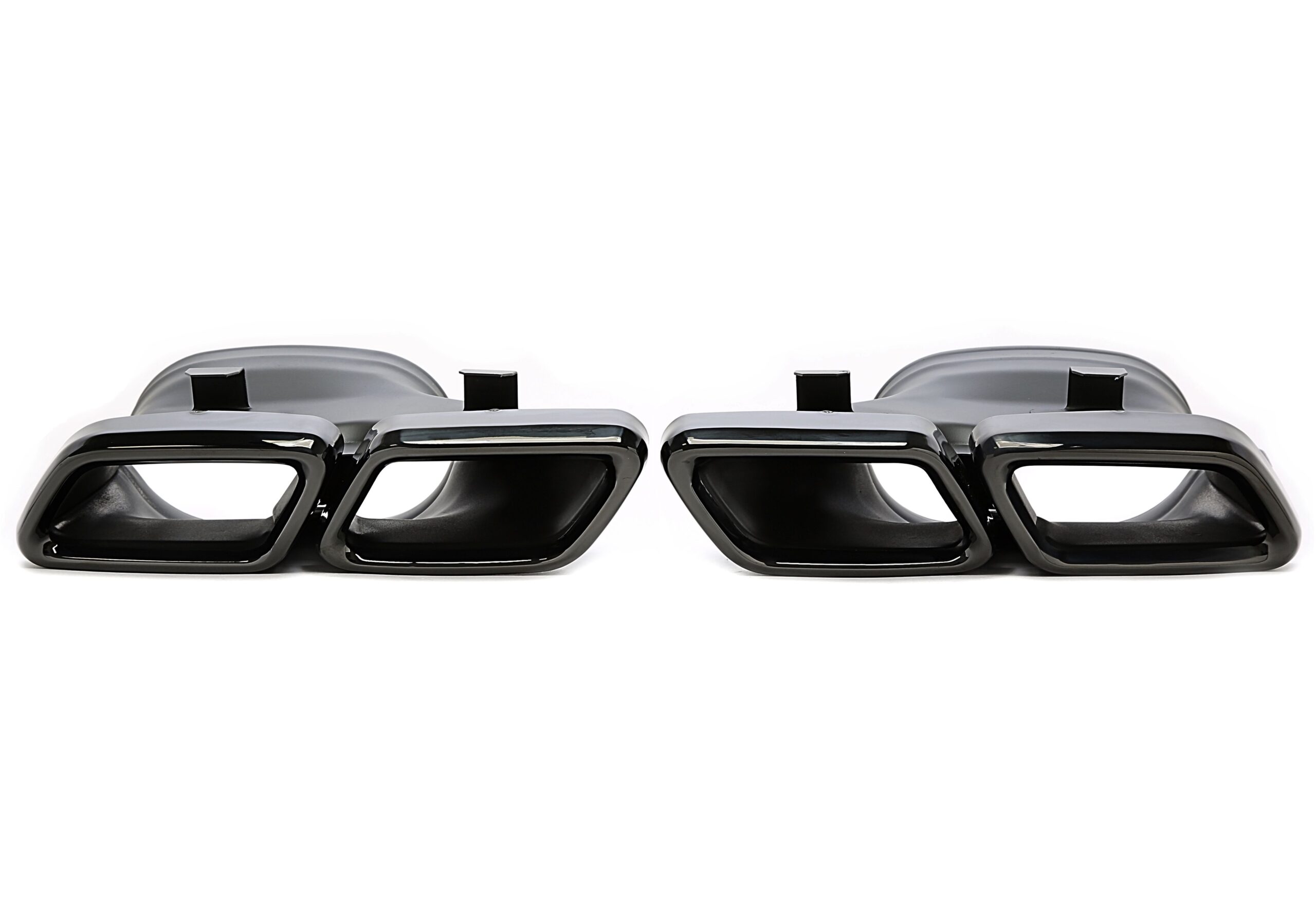 Endrohrblende zum anschrauben "double design" in schwarz/glänzend passend für Mercedes Benz C-Klasse (W205) / GLC-Klasse (X/C253)