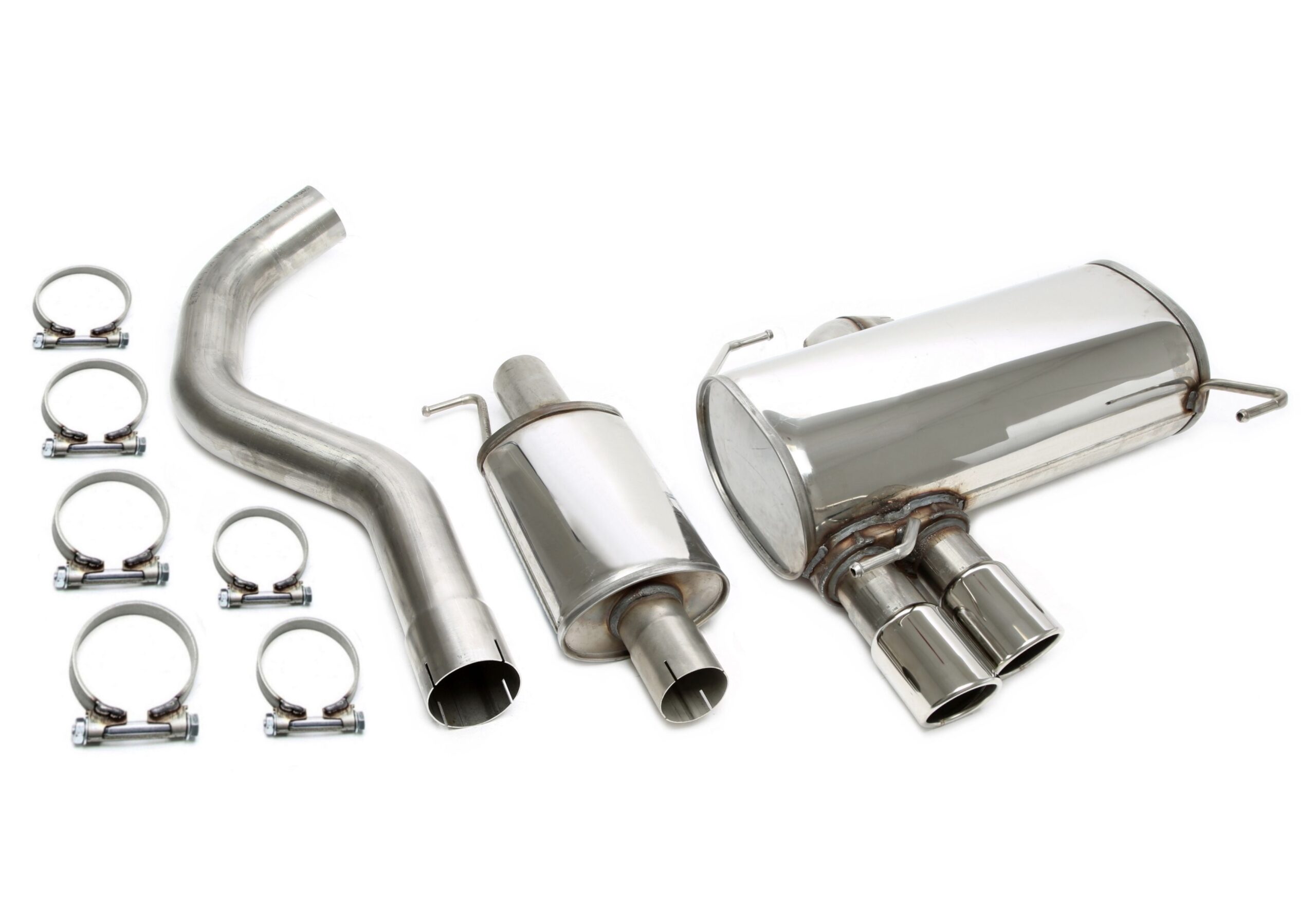 Edelstahlanlage 2x80mm passend für BMW 3er Serie 318i/320i/320si Limousine E90, -Touring E91, - Coupe E92, -Cabriolet E93