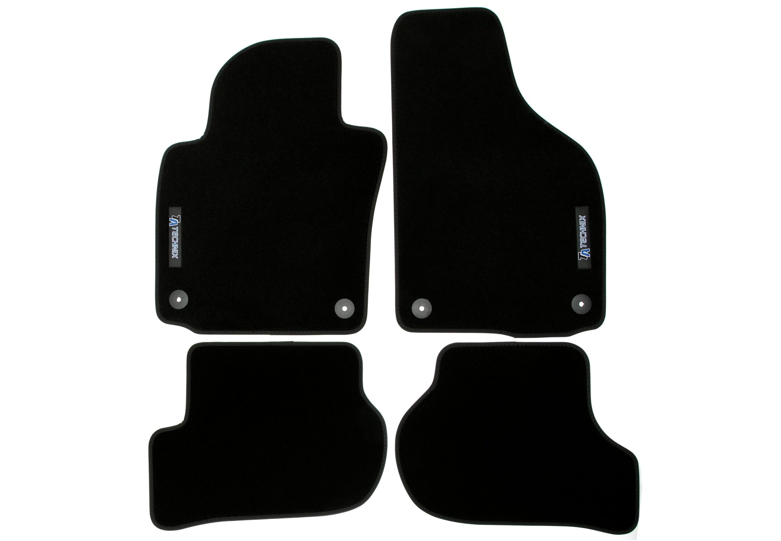 Fußmatten Set mit Logo passend für VW Golf 5 Typ 1K, VW Golf 6 Typ 5K, VW Jetta 3 Typ 1K, VW Scirocco Typ 137