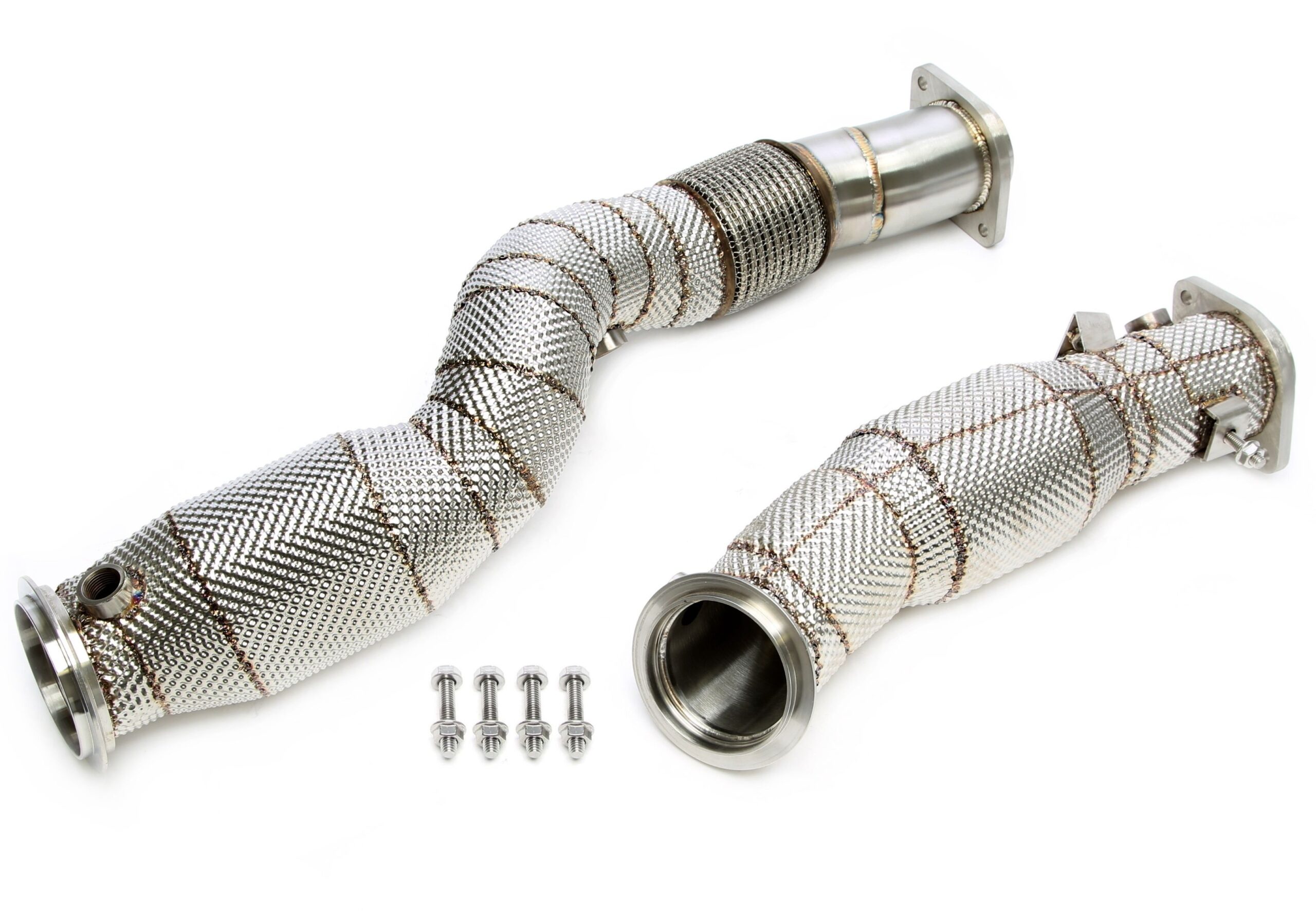Downpipe mit Hitzeschild und Katalysator passend für BMW 2er Serie M2 Typ G87, 3er Serie M3 Typ G80, 4er Serie M4 Typ G82 - Motorcode S58