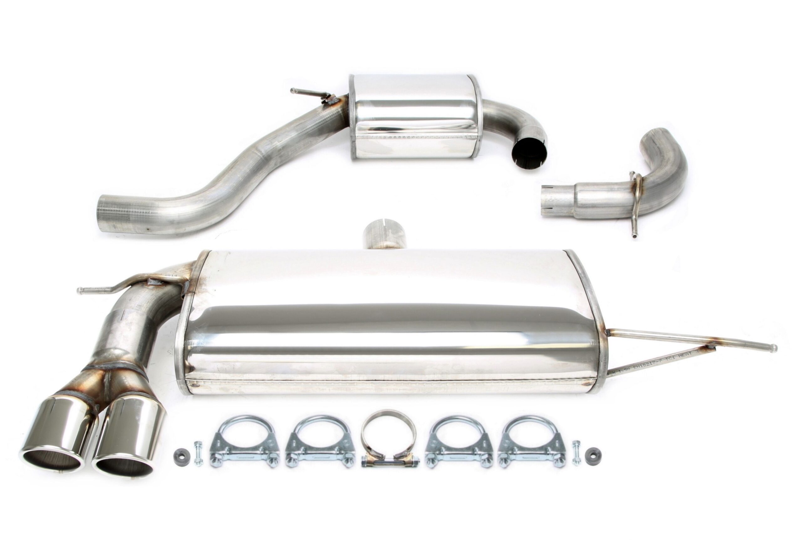 Edelstahlanlage 2x80mm passend für VW Golf V/VI / Audi A3 8P