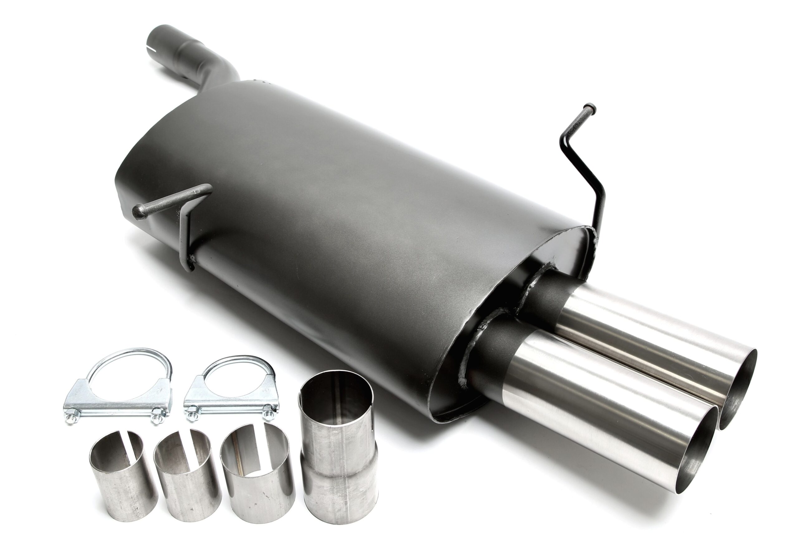 Sportendschalldämpfer 2x76mm passend für BMW 3er Serie E46 Limousine, -Coupe, -Cabriolet, -Touring