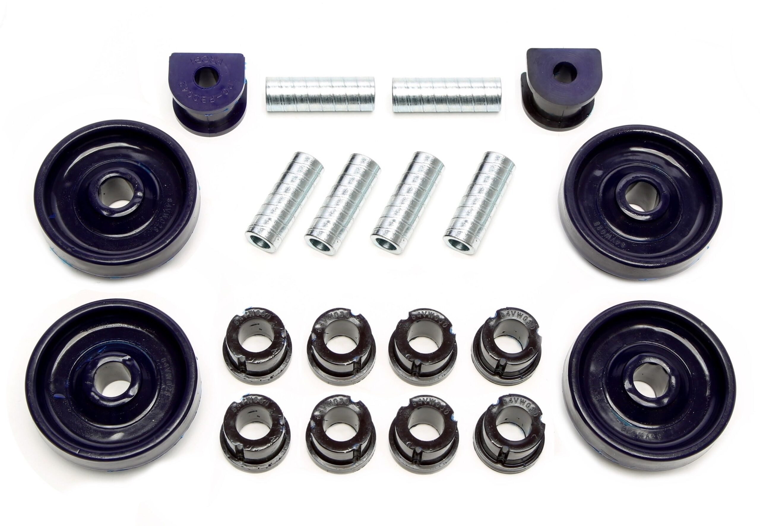 PU-Buchsen Kit 20-teilig / Hinterachse-4WD / passend für Audi A3Q (8L)/ TT-Q (8N)/ Seat Leon T4 (1M)/ Skoda Octavia 4x4 (1U)/ VW Bora 4-Motion, Golf IV 4-Motion (1J)/ New Beetle RSI (1C)