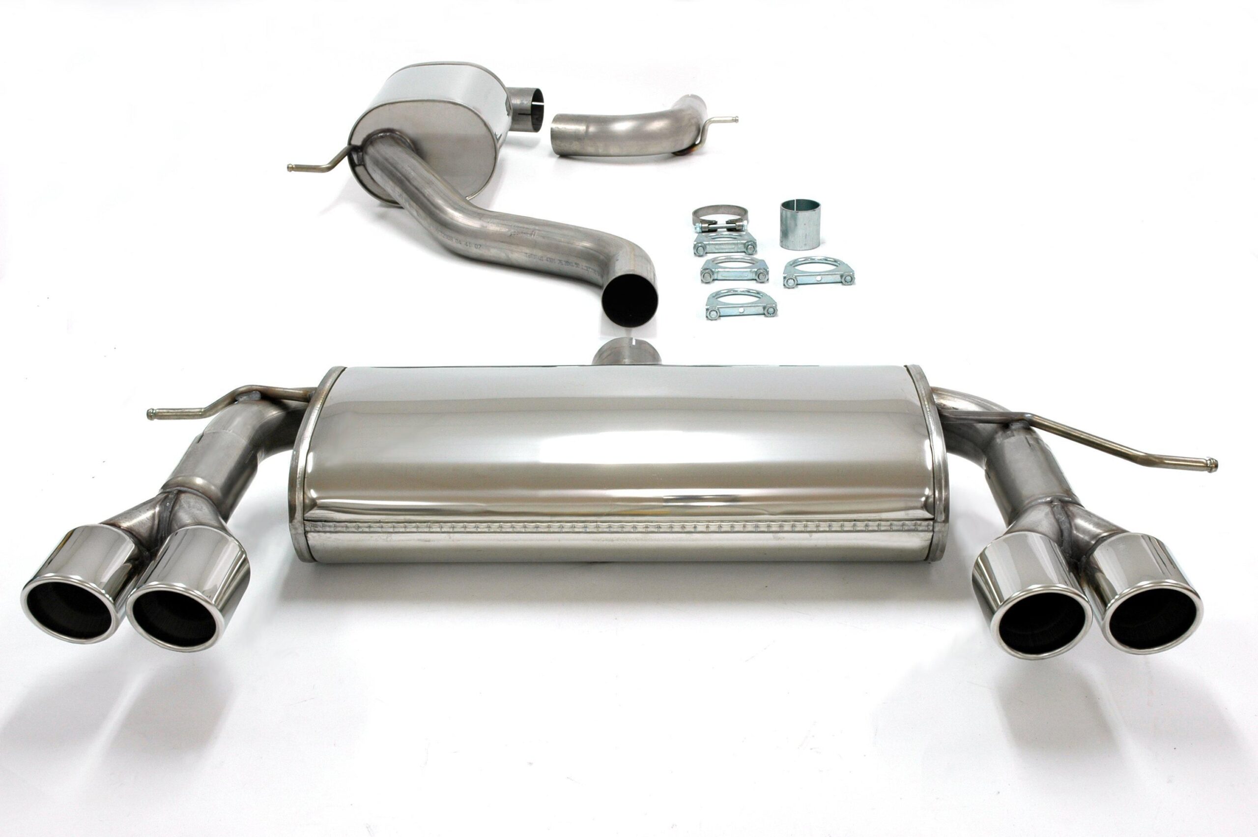 Duplex Edelstahlanlage 2x80mm passend für VW Scirocco III