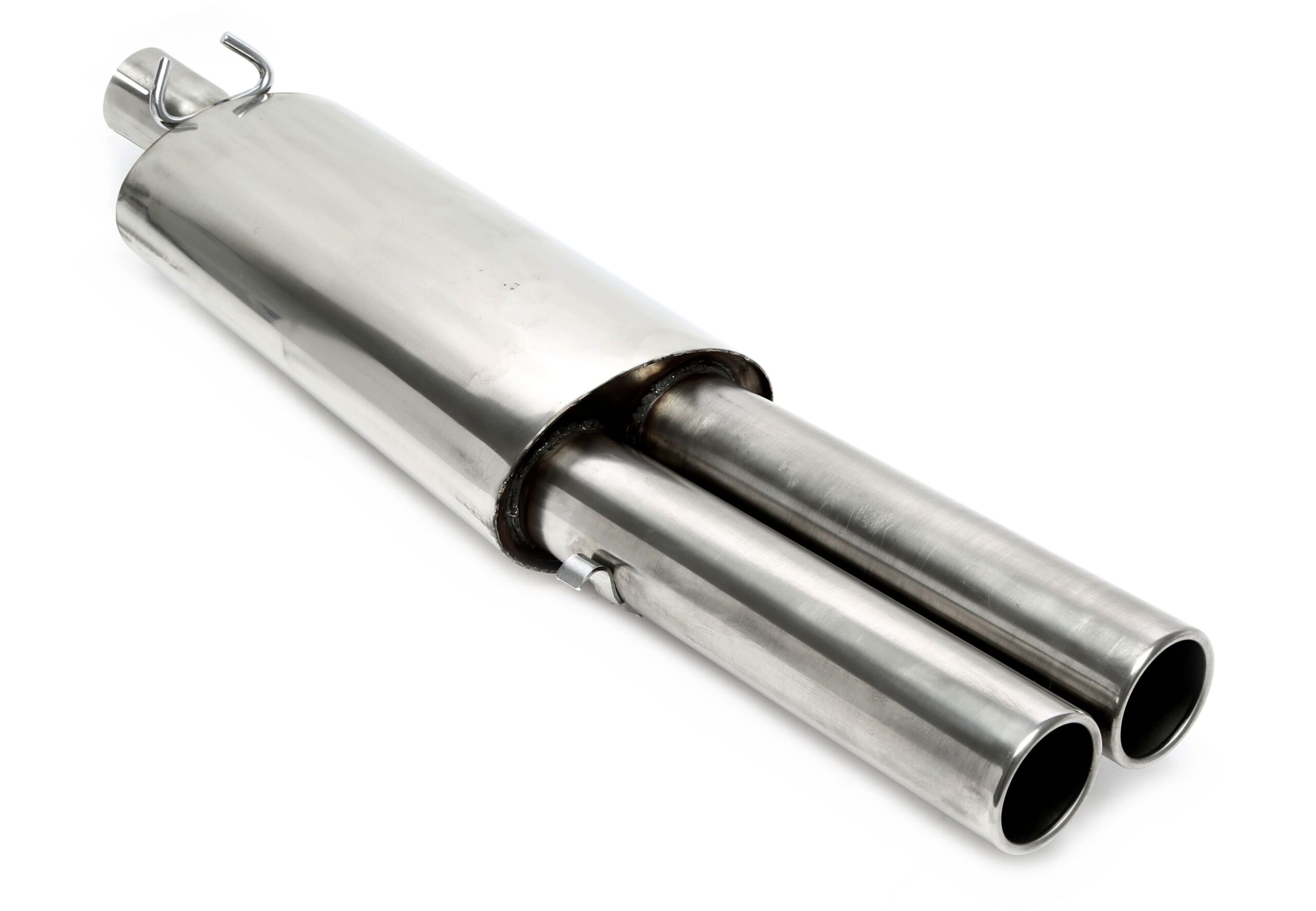 Endschalldämpfer 2x76mm rund/gebördelt aus Edelstahlanlage EVOG2A-xx