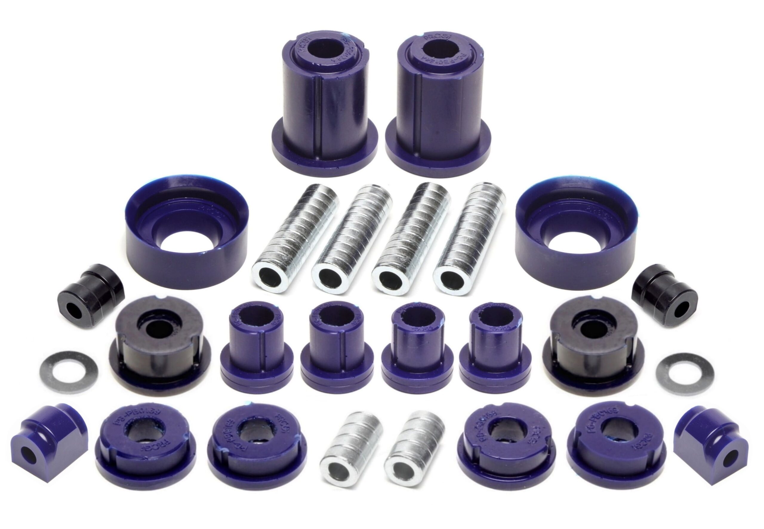 PU-Buchsen Kit 32-teilig / Vorderachse+Hinterachse / Vorderachse mit Ø 23mm Stabi / Hinterachse mit Ø 18mm Stabi / passend für BMW Z3 Roadster/Coupe Serie E36
