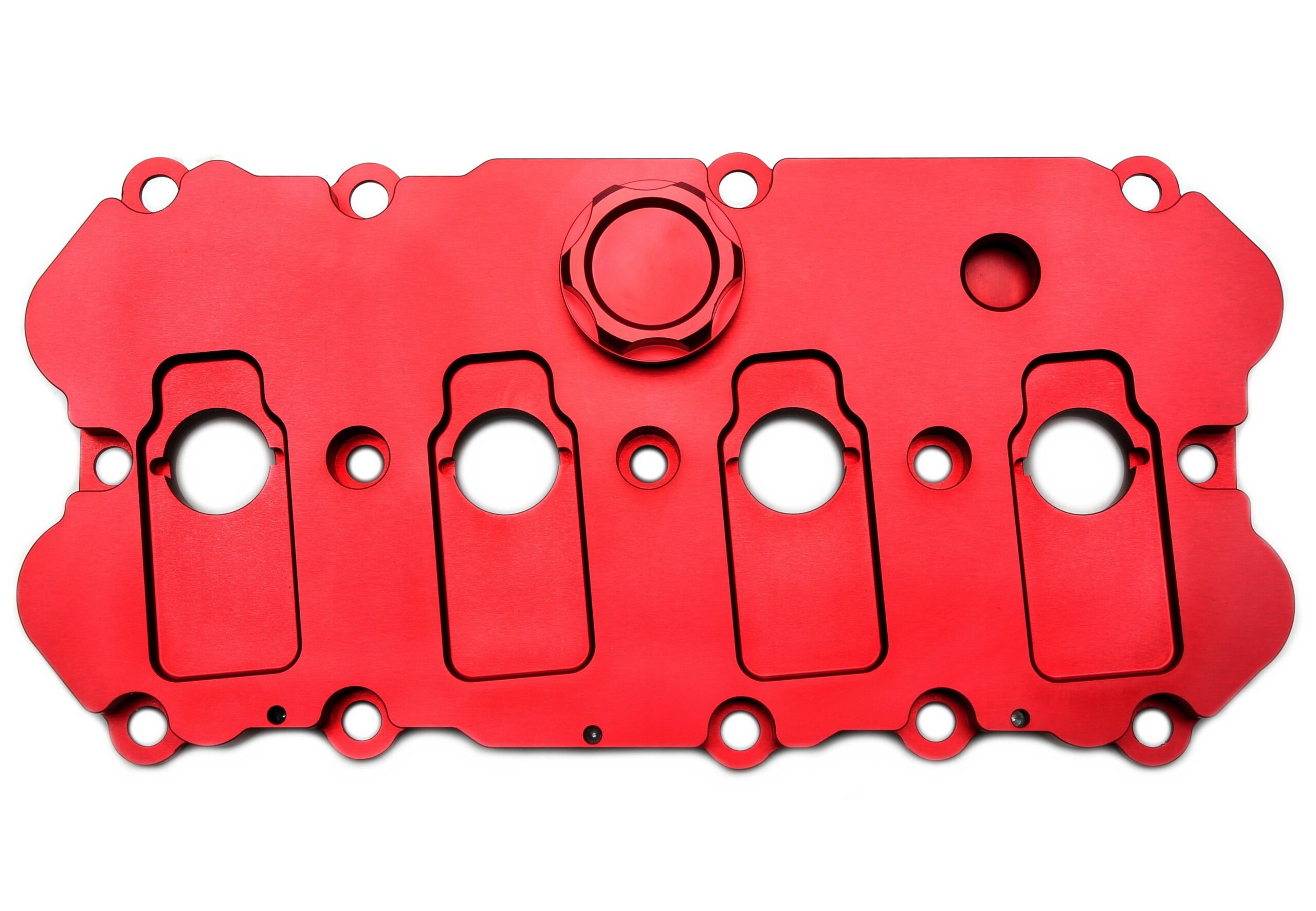Alu gefräster Ventildeckel in rot passend für Audi / Seat / Skoda / VW der MQB-Plattform (EA113)