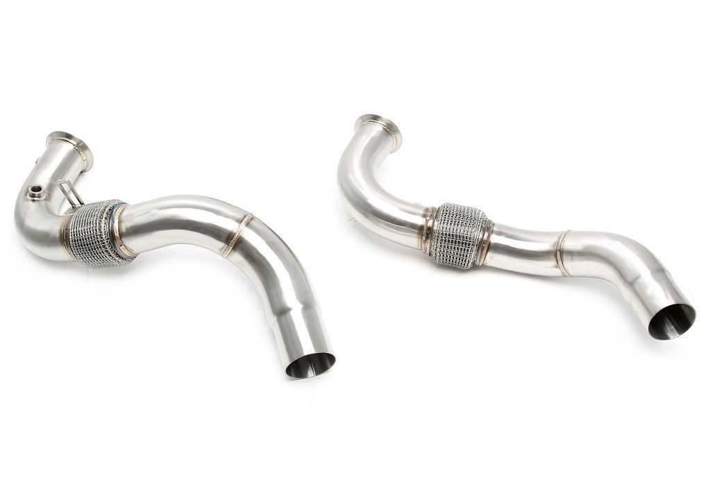 Downpipe ohne Katalysator mit Flexrohr passend für BMW 5er Serie F10, 6er Serie F06 - 550i/650i - Motorcode N63