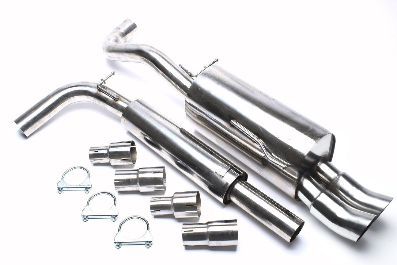 Edelstahlanlage 2x76mm DTM passend für Seat Arosa 6H, VW Lupo 6E/6X