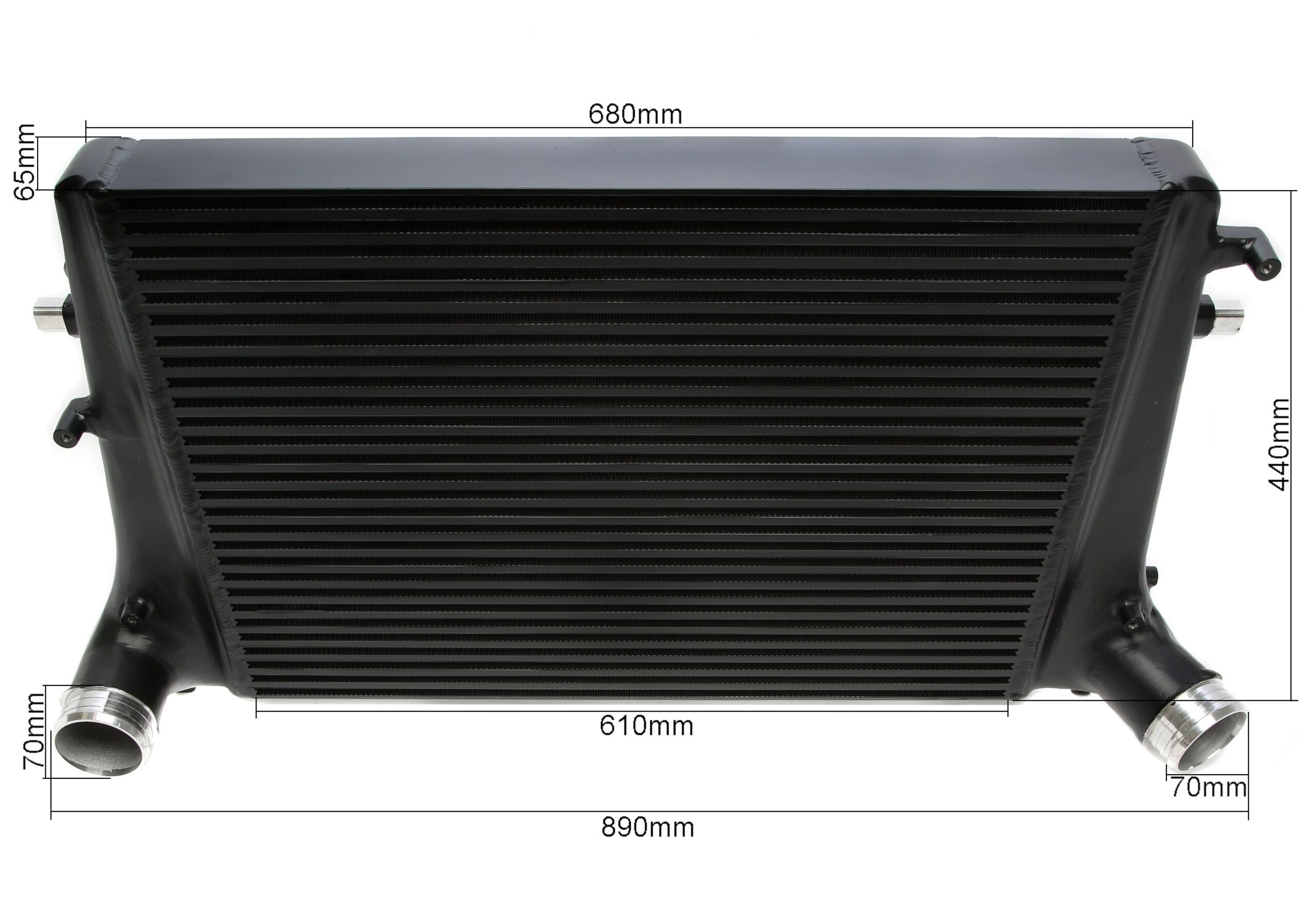 Ladeluftkühler Kit passend für Audi A3/S3 (8P) / TT (8J) / Seat Leon (1P)/ Skoda Octavia (1Z), Superb (3T) / Golf V+VI (1K) / Jetta III+IV (1KM/16(16H) / Eos (1F) / Passat (3C/3CC) / Scirocco III (13)