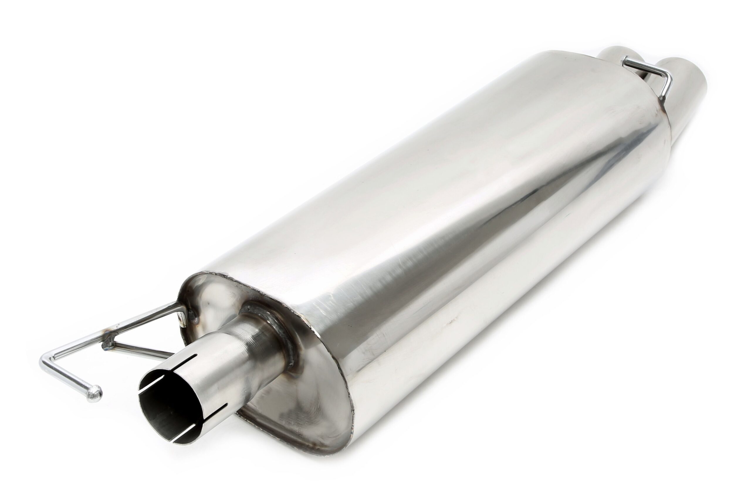Endschalldämpfer 2x76mm rund/gebördelt aus Edelstahlanlage EVOG4A-xx
