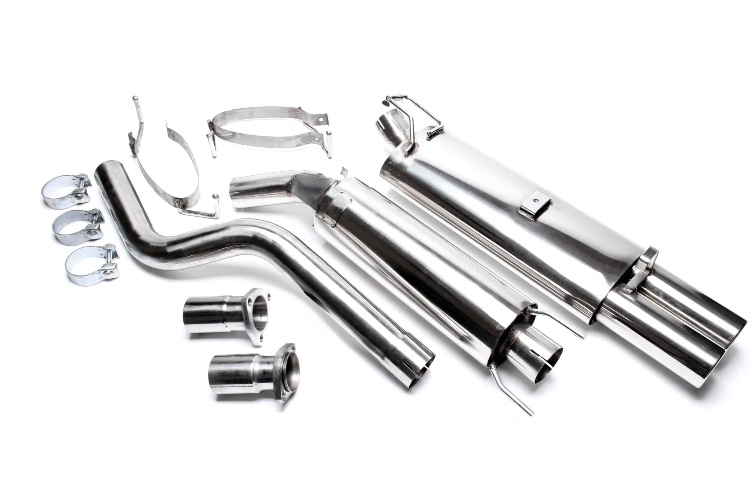Edelstahlanlage 2x76mm passend für Opel Astra F-CC, Kadett E-CC, Kadett E Cabriolet