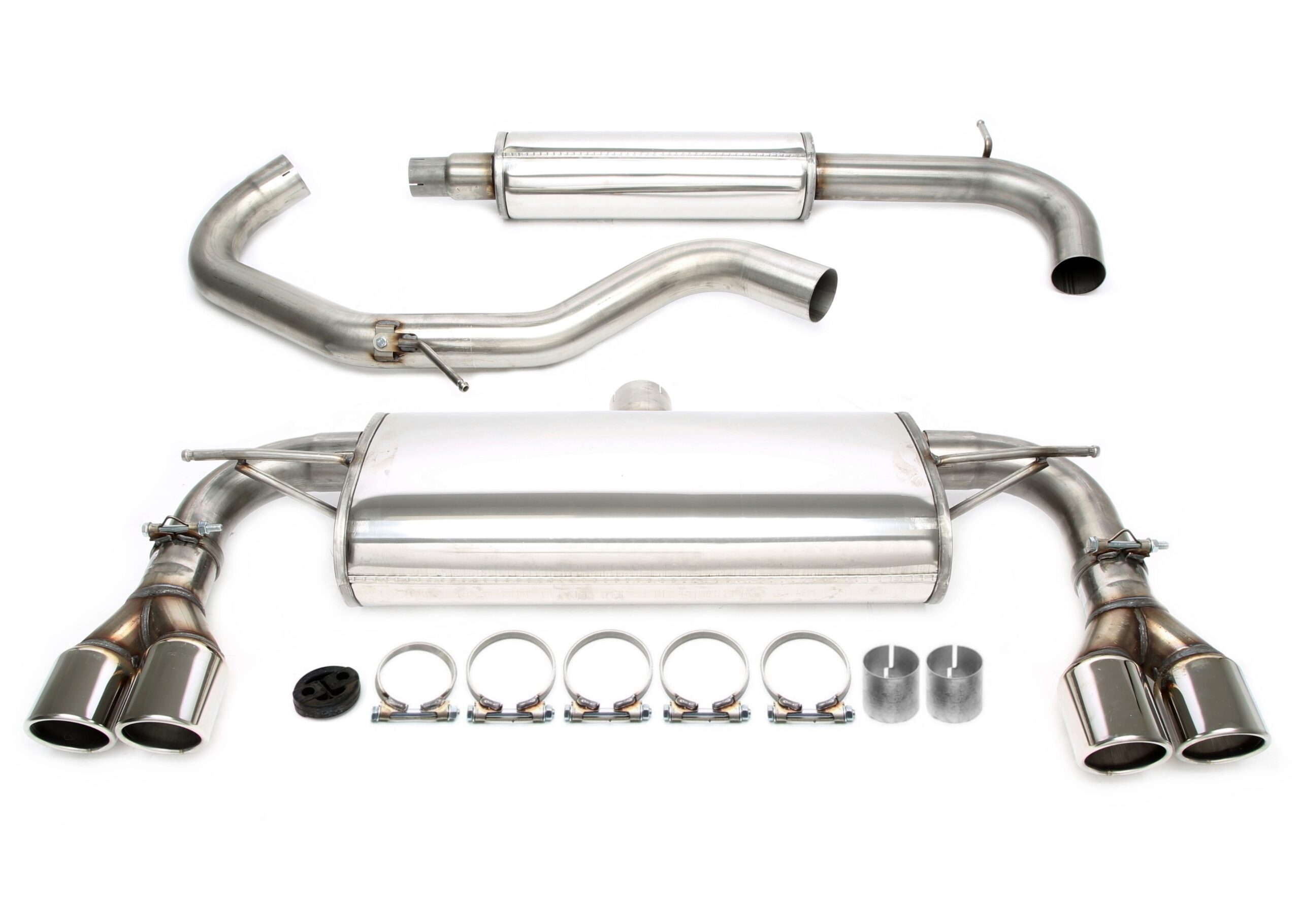 Duplex Edelstahlanlage 2x80mm Links+Rechts passend für VW Golf VII 1.2+1.4TSI Typ AU