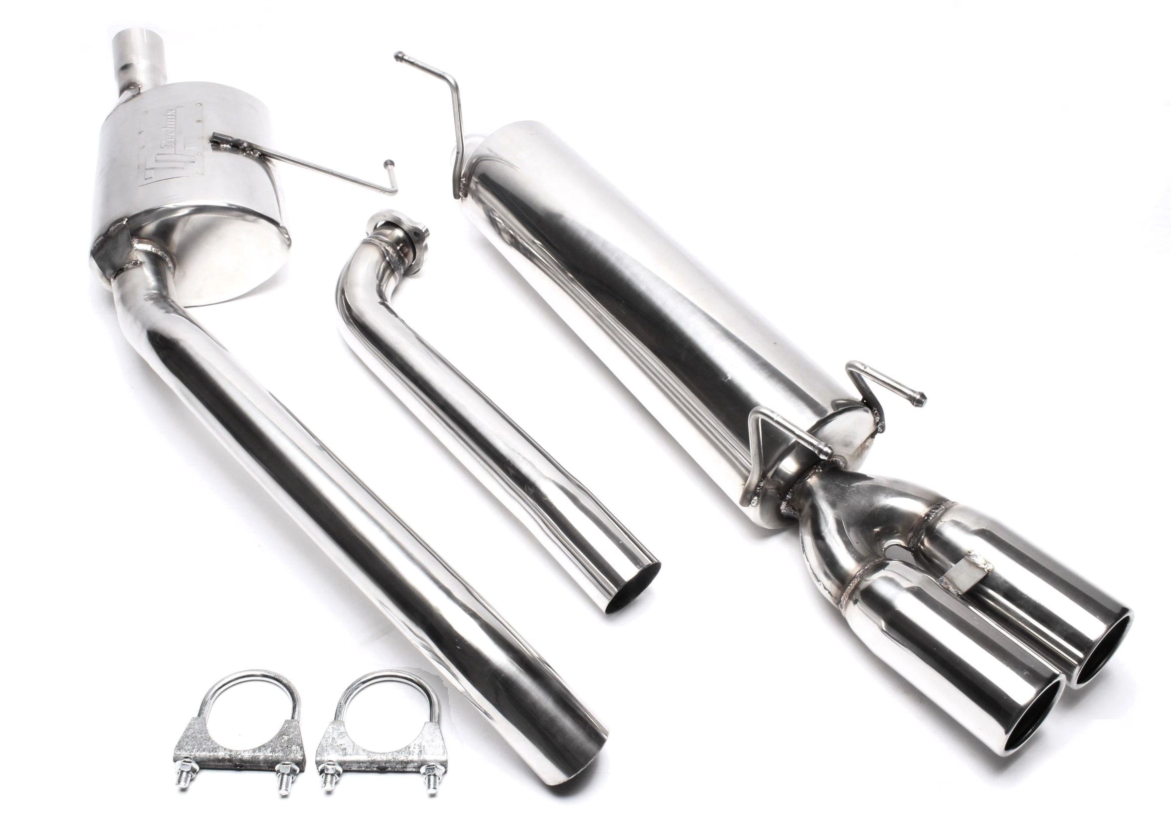 Edelstahlanlage 2x76mm rund/gebördelt passend für Opel Omega B / 4-Zylinder Caravan