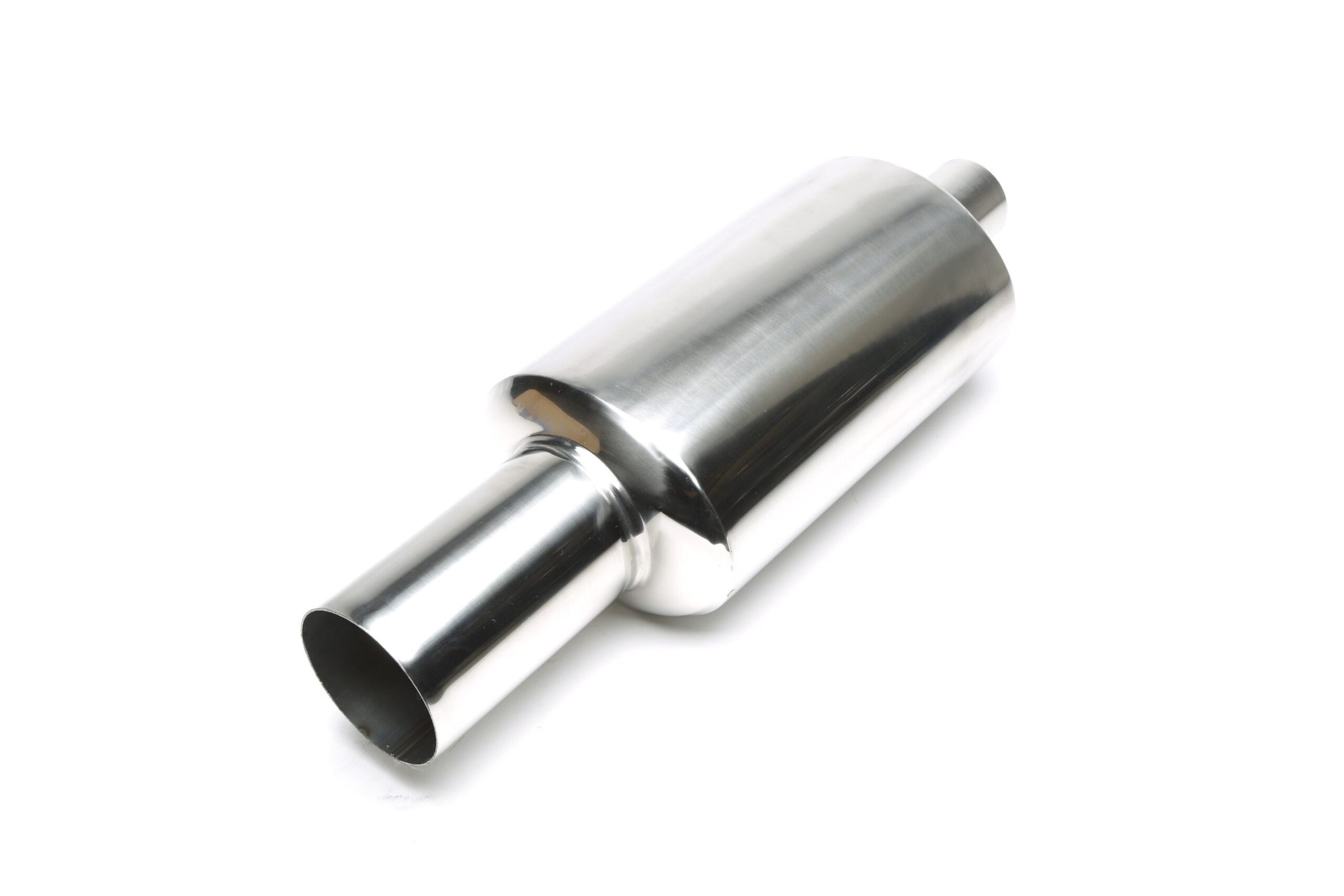 Edelstahl Sportendschalldämpfer universal 102mm rund / scharf
