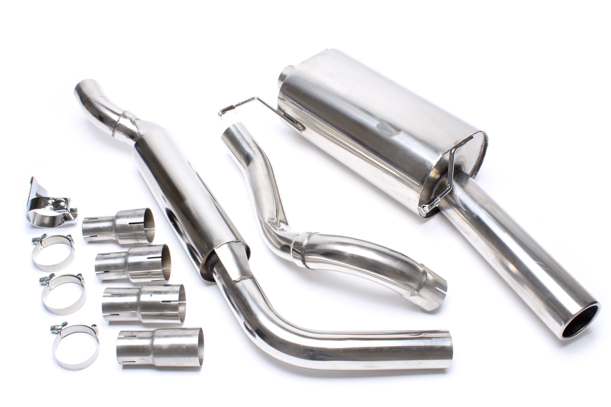Edelstahlanlage 1x90mm passend für VW Golf I Cabriolet, Scirocco II