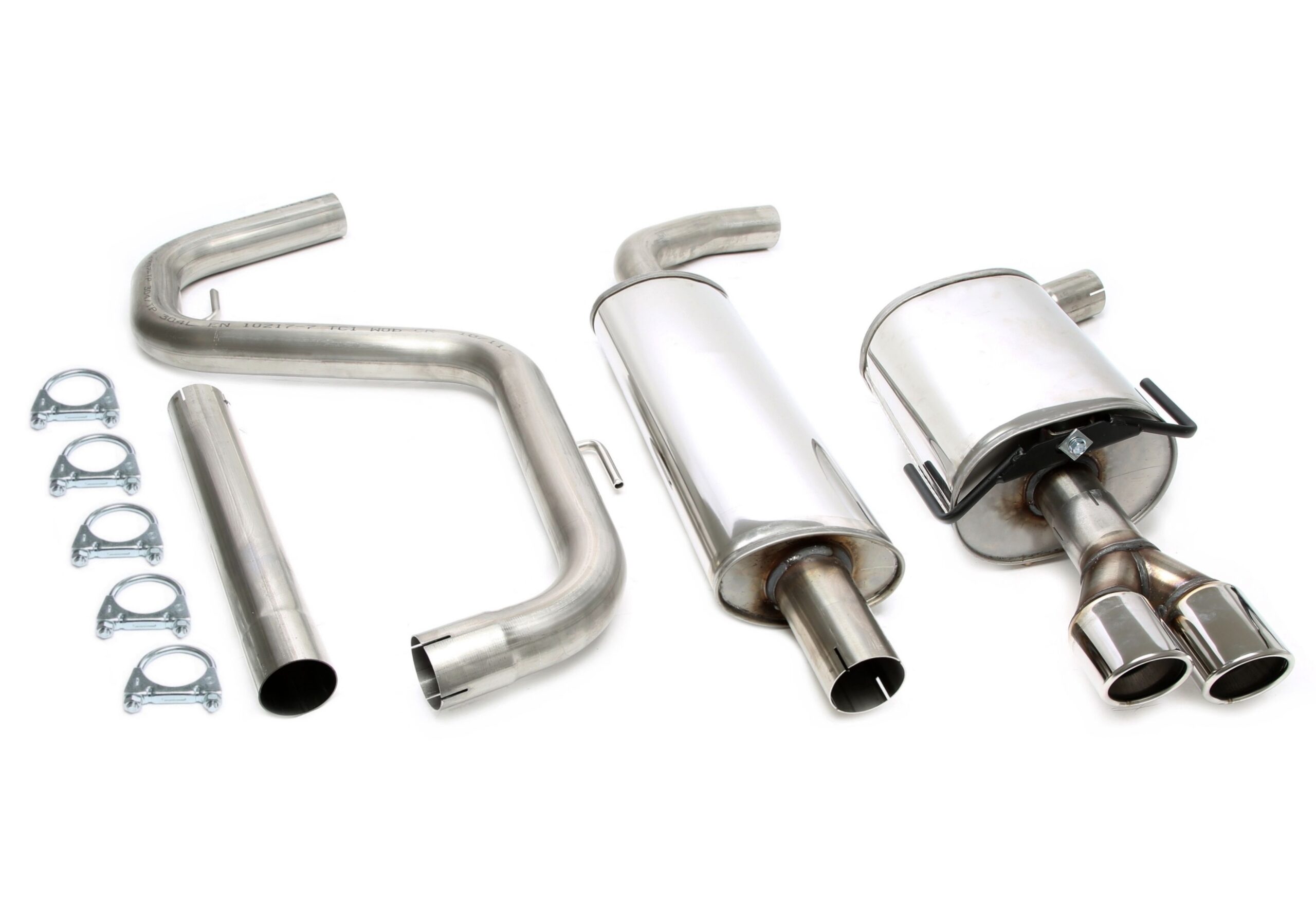 Edelstahlanlage 2x80mm passend für Saab 9-3 1.8T/2.0T Typ YS3F