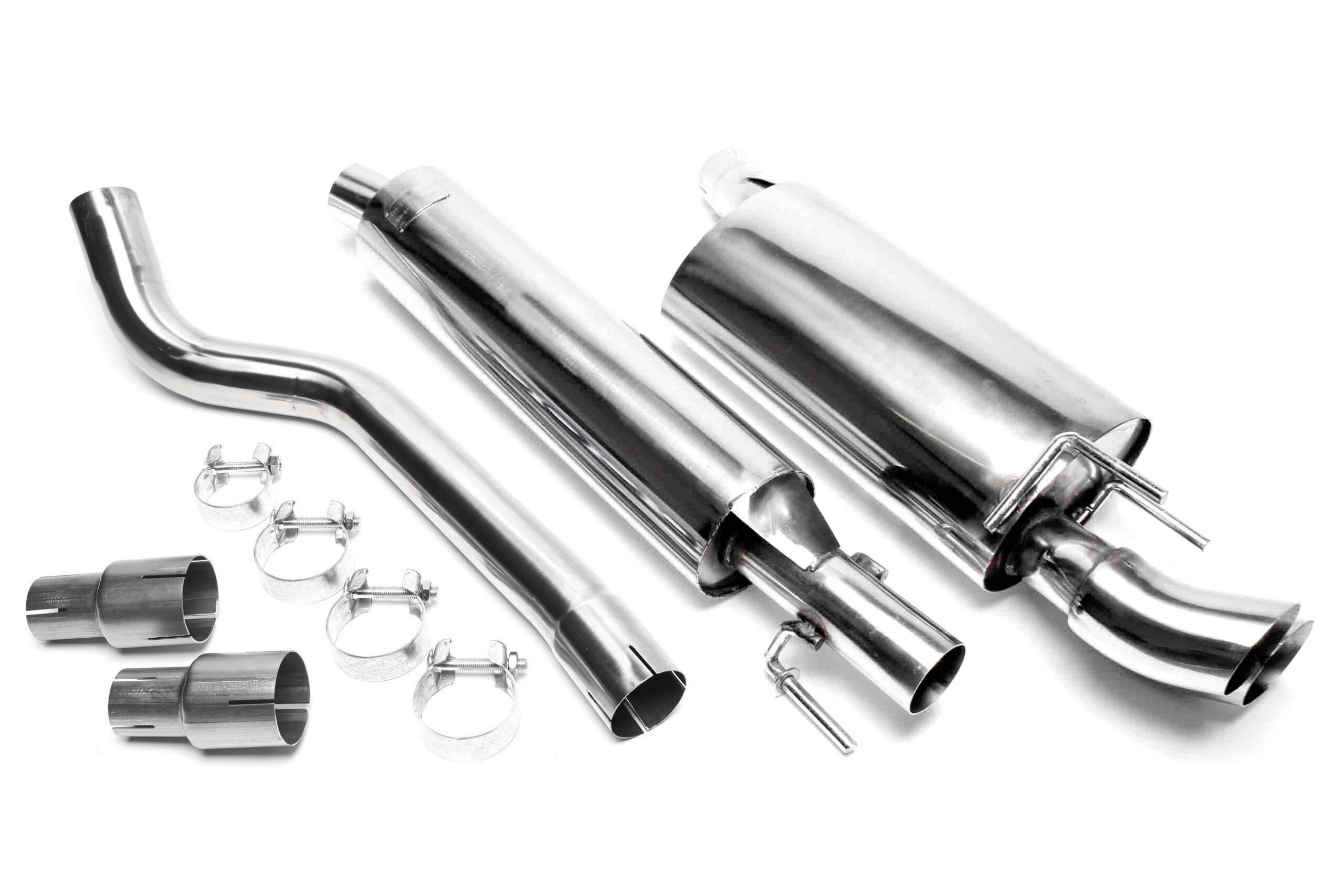 Edelstahlanlage 2x76mm DTM passend für Opel Corsa B