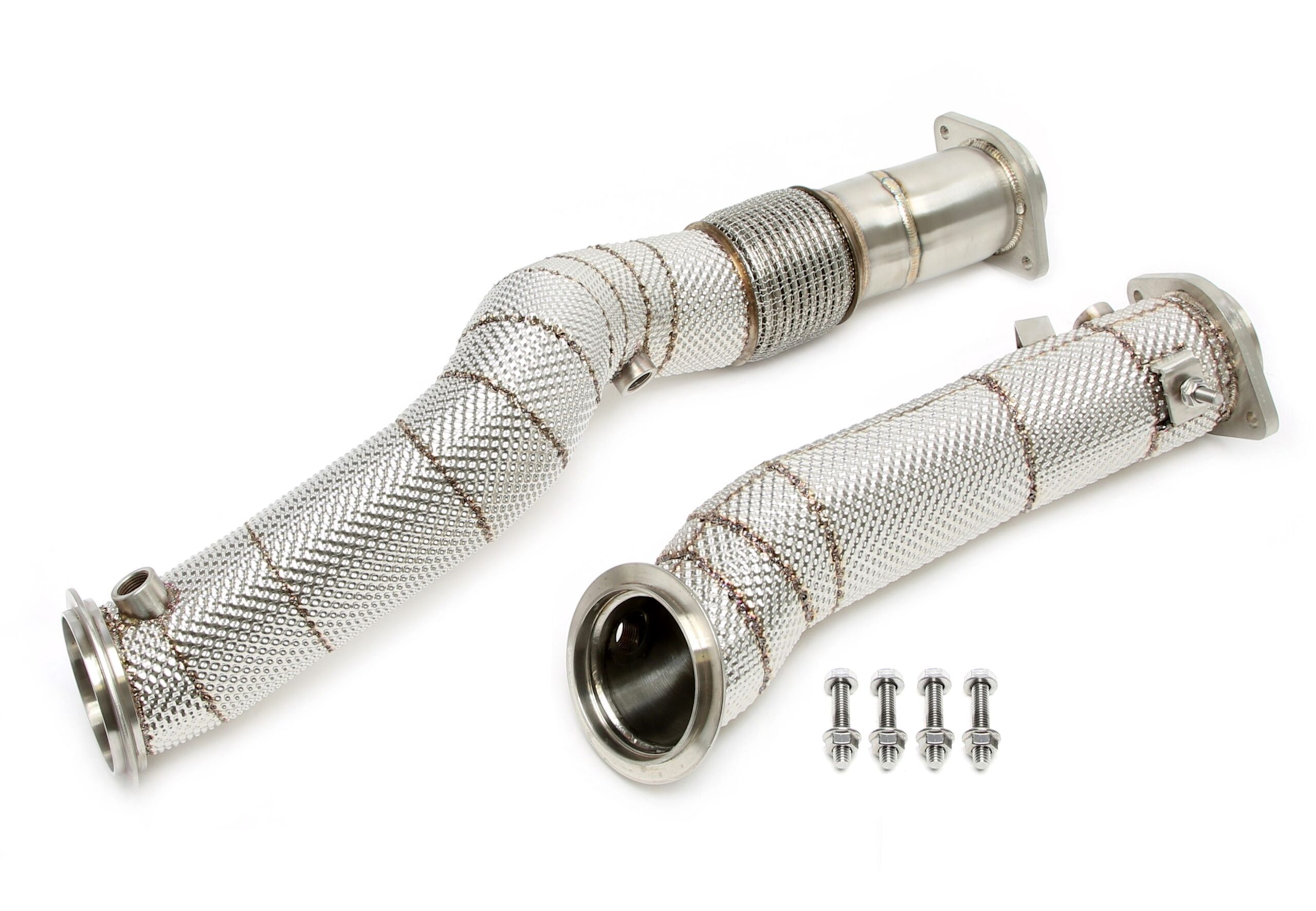 Downpipe mit Hitzeschild und Flexrohr passend für BMW 2er Serie M2 Typ G87, 3er Serie M3 Typ G80, 4er Serie M4 Typ G82 - Motorcode S58