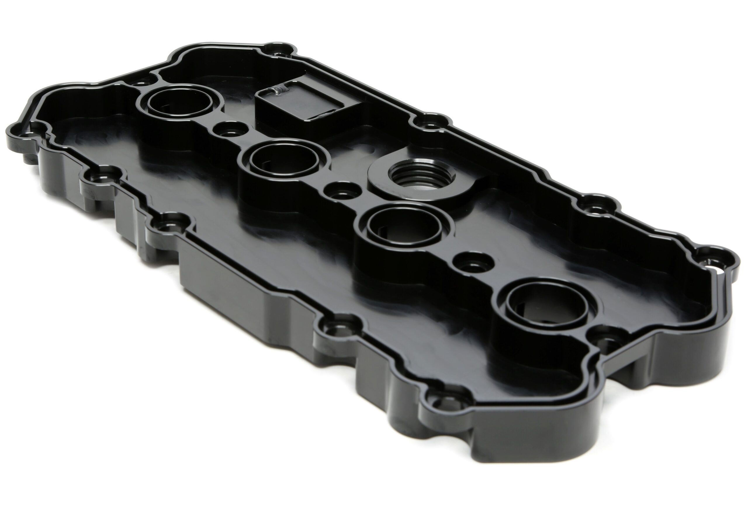 Alu gefräster Ventildeckel in schwarz mit KGE Kit passend für Audi / Seat / Skoda / VW der MQB-Plattform (EA113)