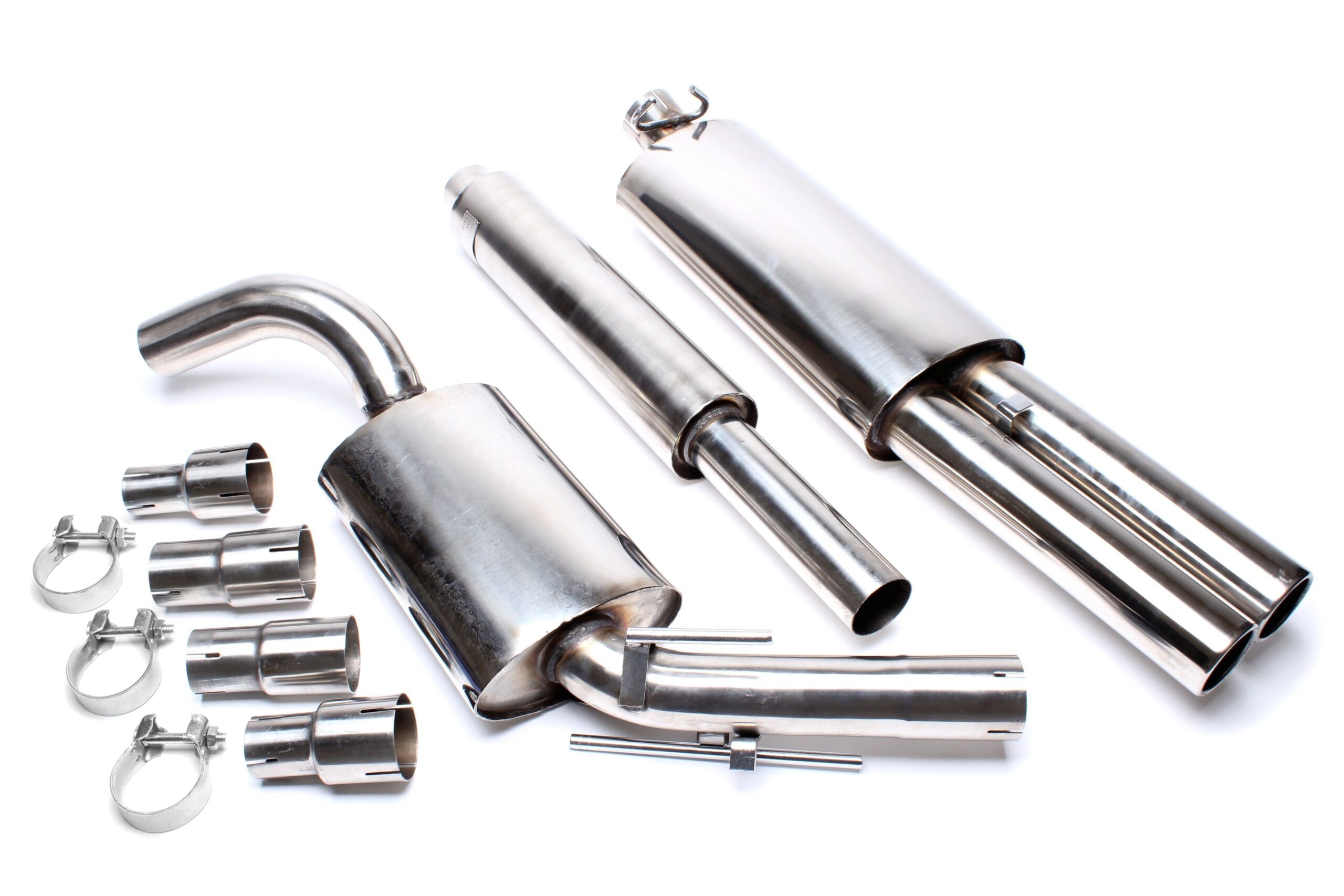 Edelstahlanlage 2x76mm passend für VW Golf II
