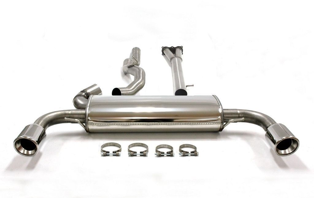 Duplex Edelstahlanlage 1x100mm Links+Rechts passend für Volvo S60 II/V60 T6 AWD Typ F