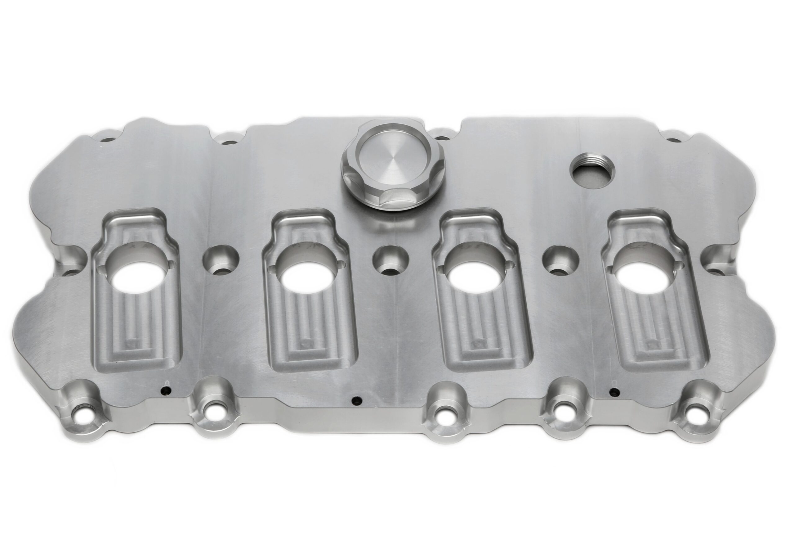 Alu gefräster Ventildeckel in silber passend für Audi / Seat / Skoda / VW der MQB-Plattform (EA113)