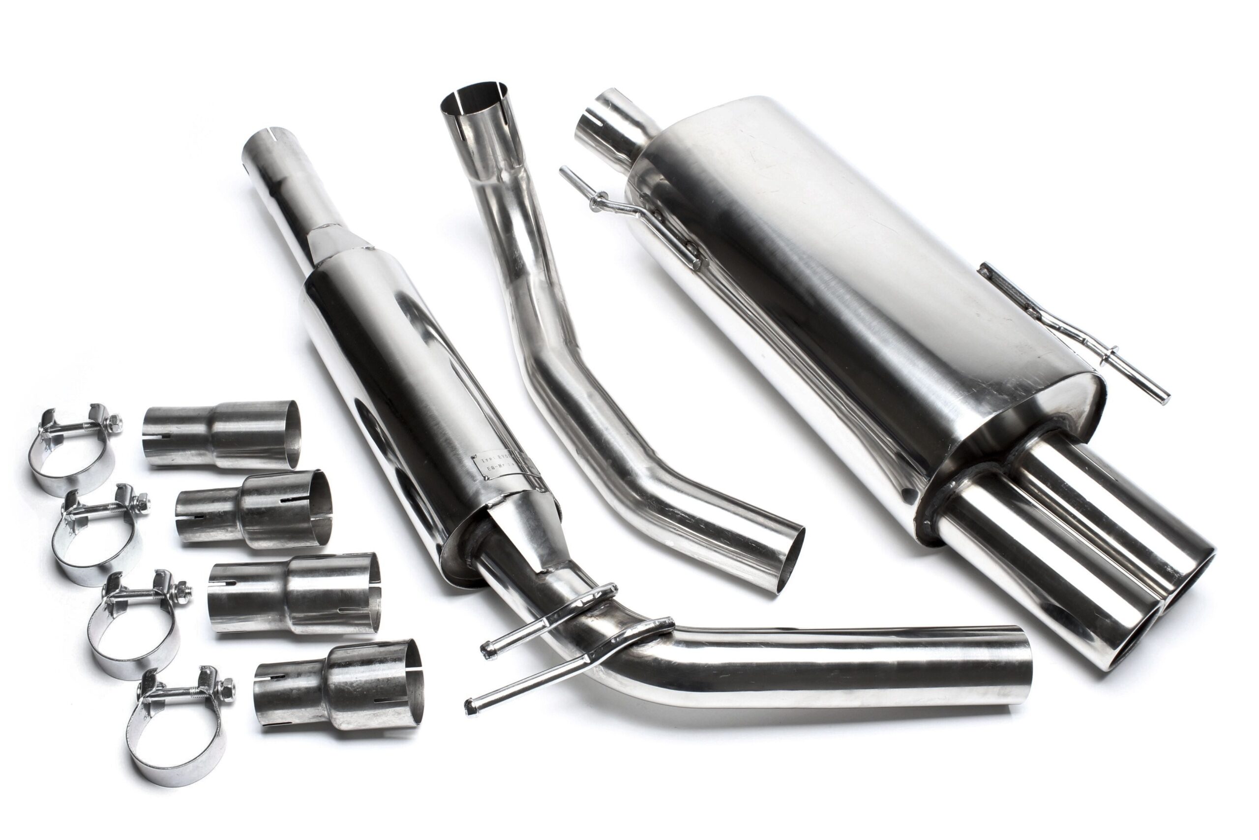 Edelstahlanlage 2x76mm passend für VW Polo 6N