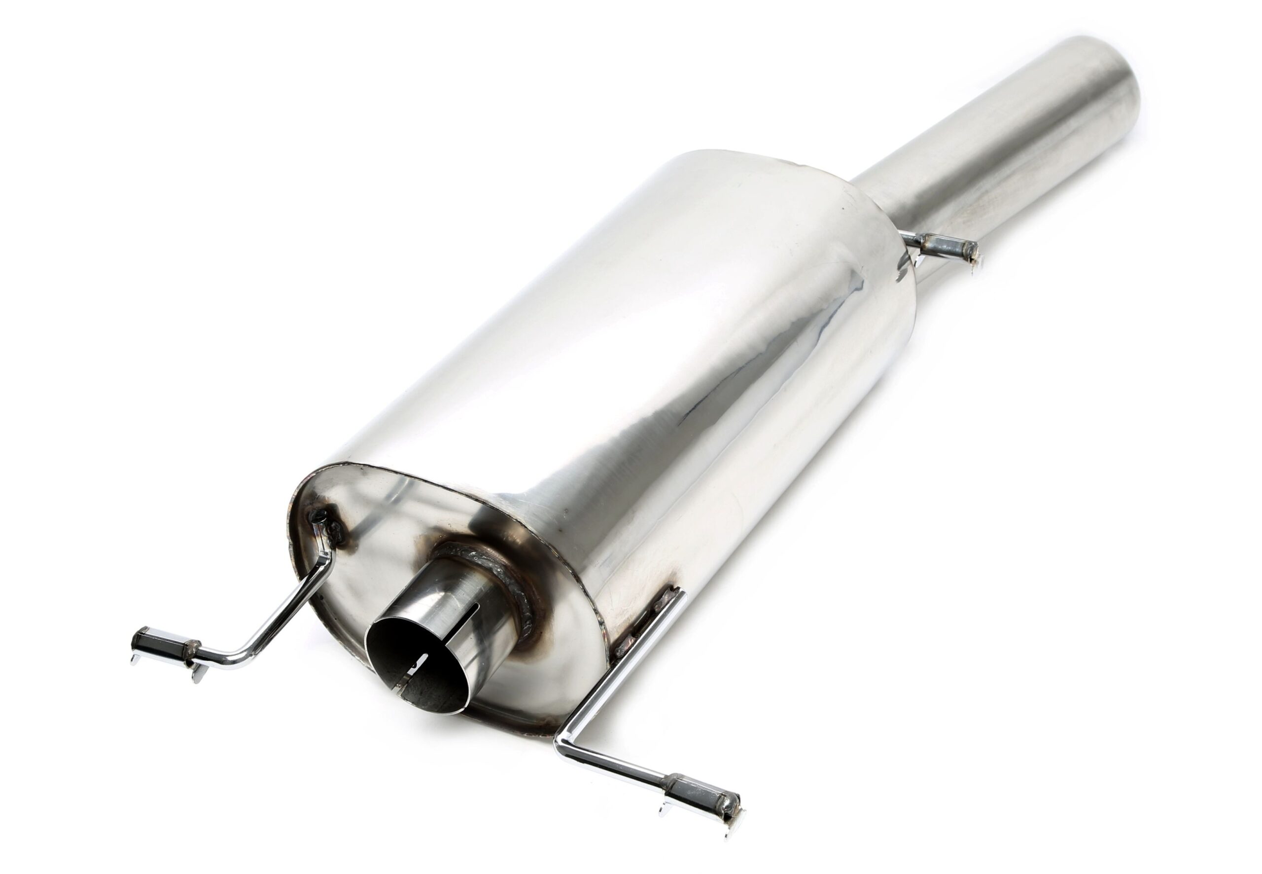 Endschalldämpfer 1x90mm rund aus Edelstahlanlage EVOG1A-xx