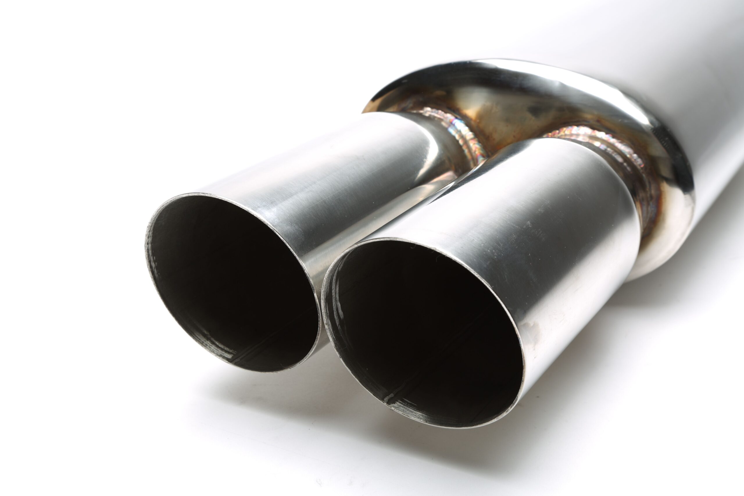 Edelstahl Sportendschalldämpfer universal 2 x 88 x 90mm oval / scharf / angeschrägt
