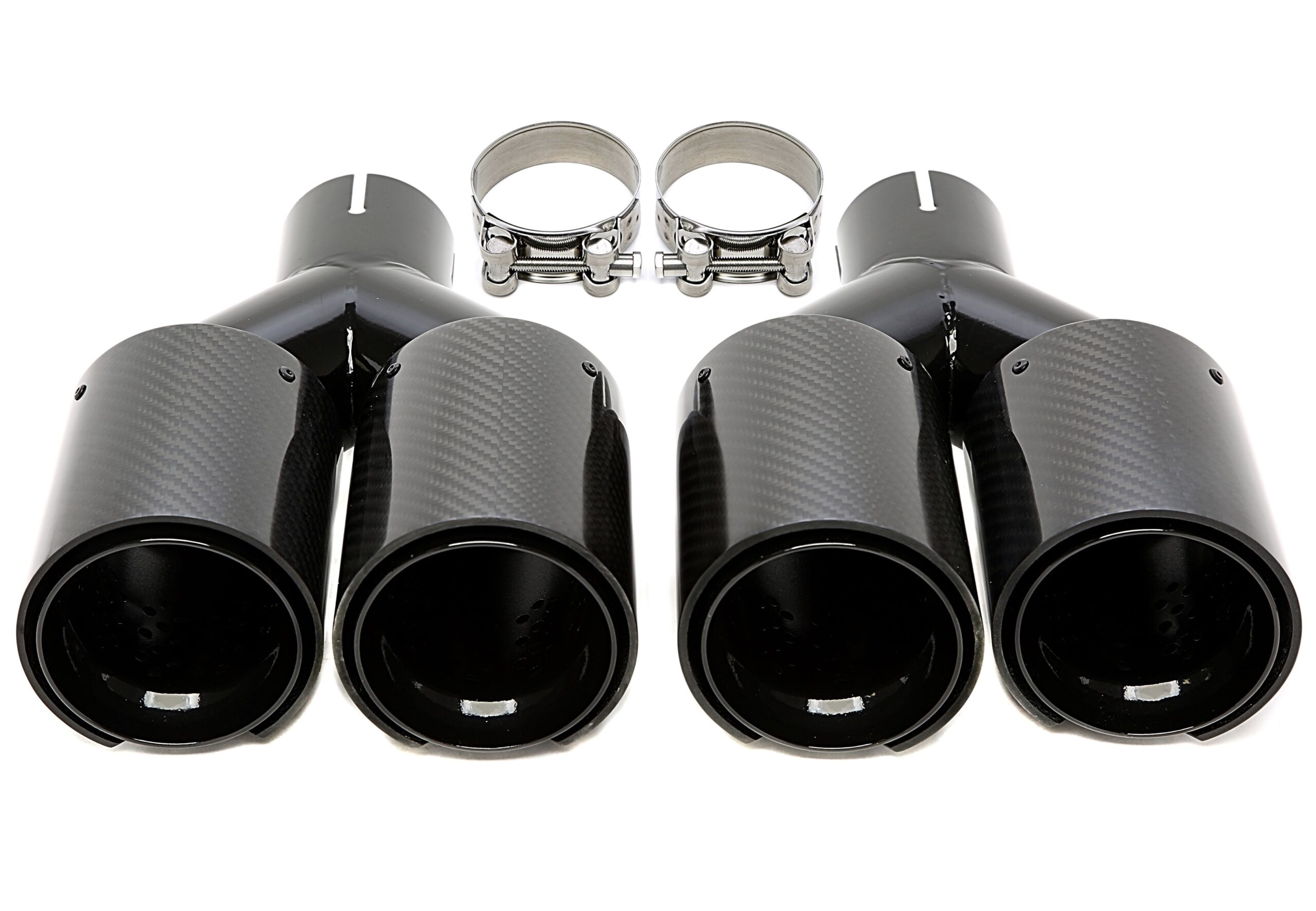 Endrohrblende zum anschrauben in schwarz/glänzend passend für BMW 5er Serie (F10, F11), 6er Serie (F12, F13)