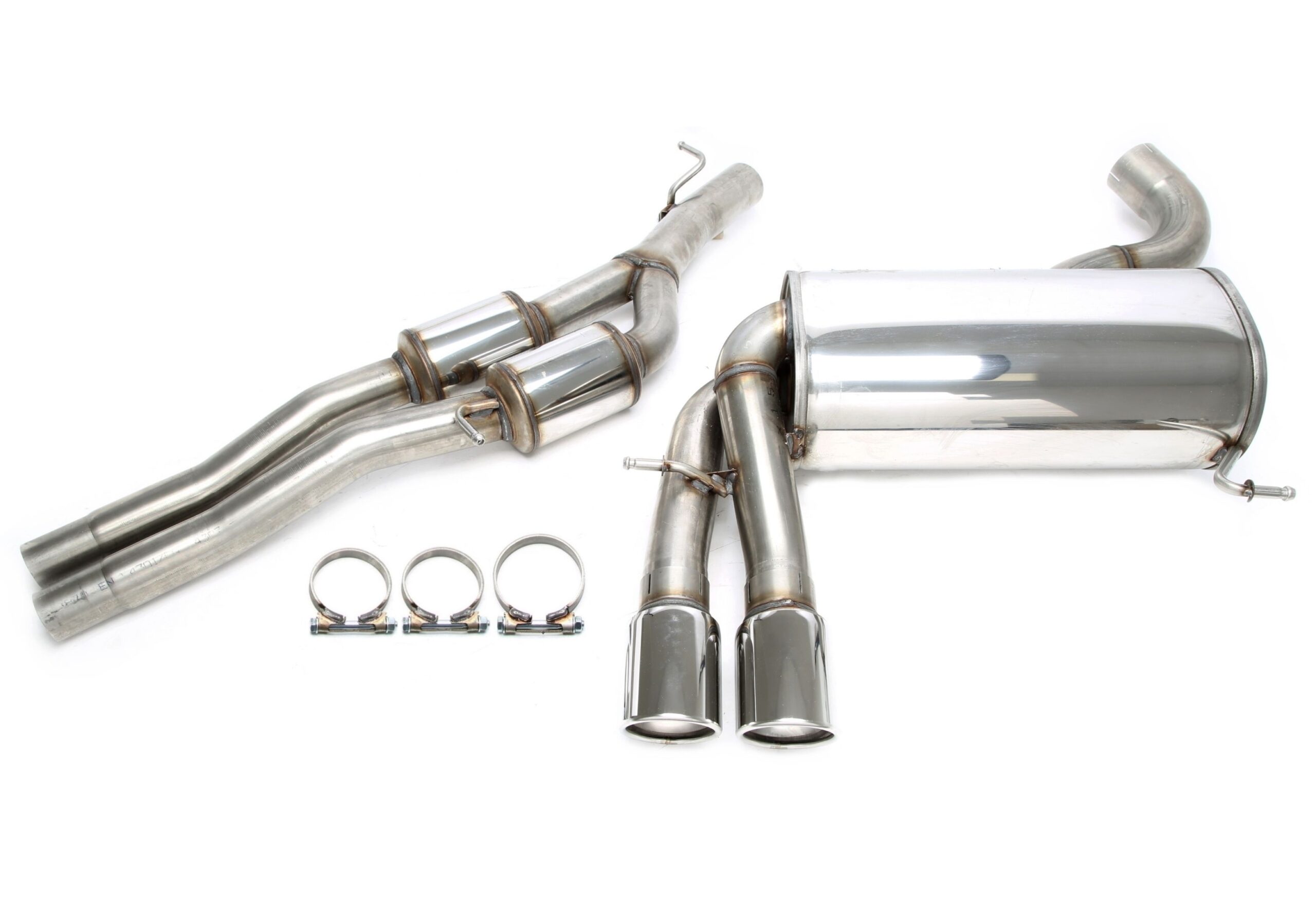 Edelstahlanlage 2x80mm passend für Audi A3/RS3 Sportback 8P