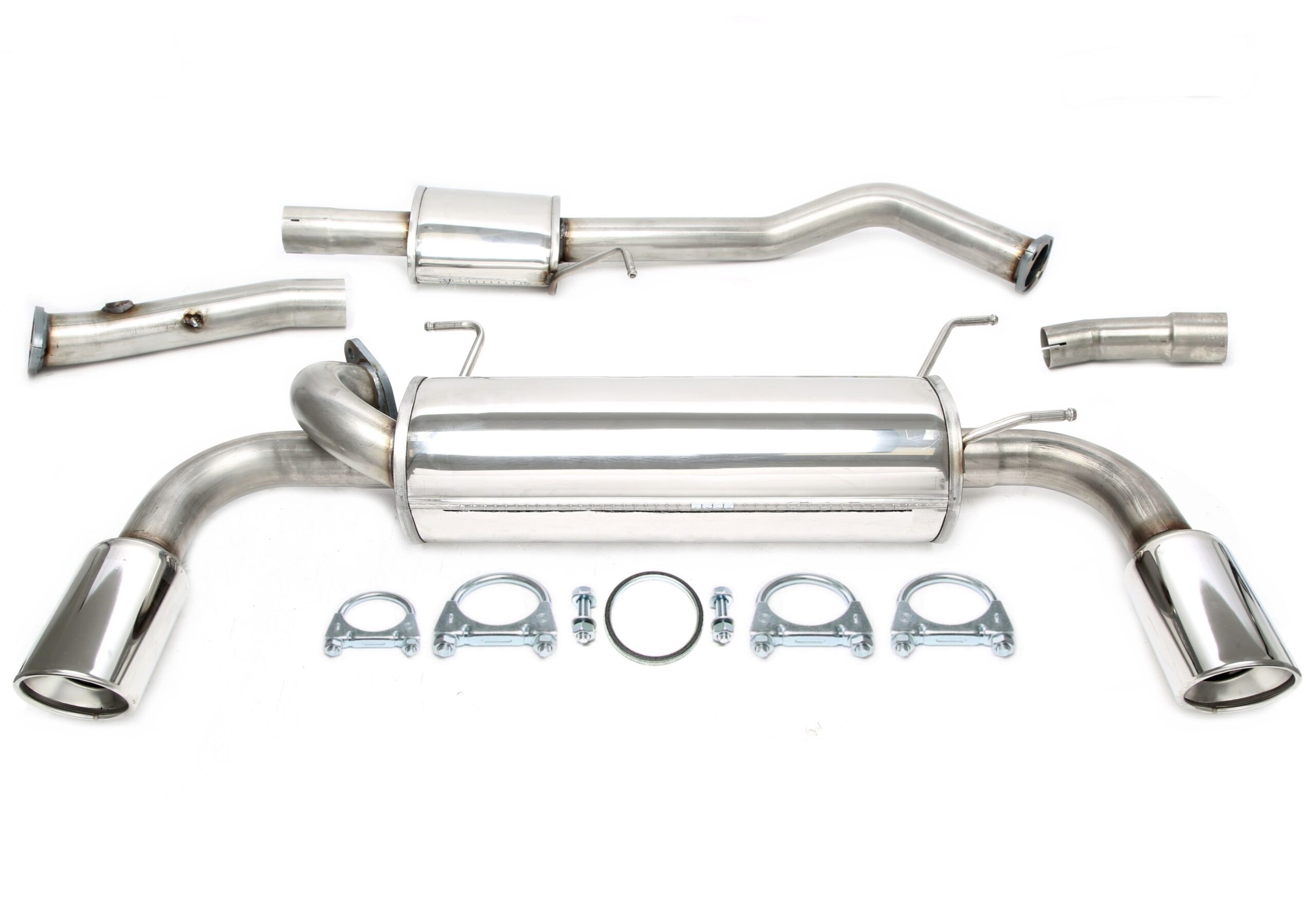 Duplex Edelstahlanlage 1x100mm Links+Rechts passend für Mazda MX-5 Typ NB