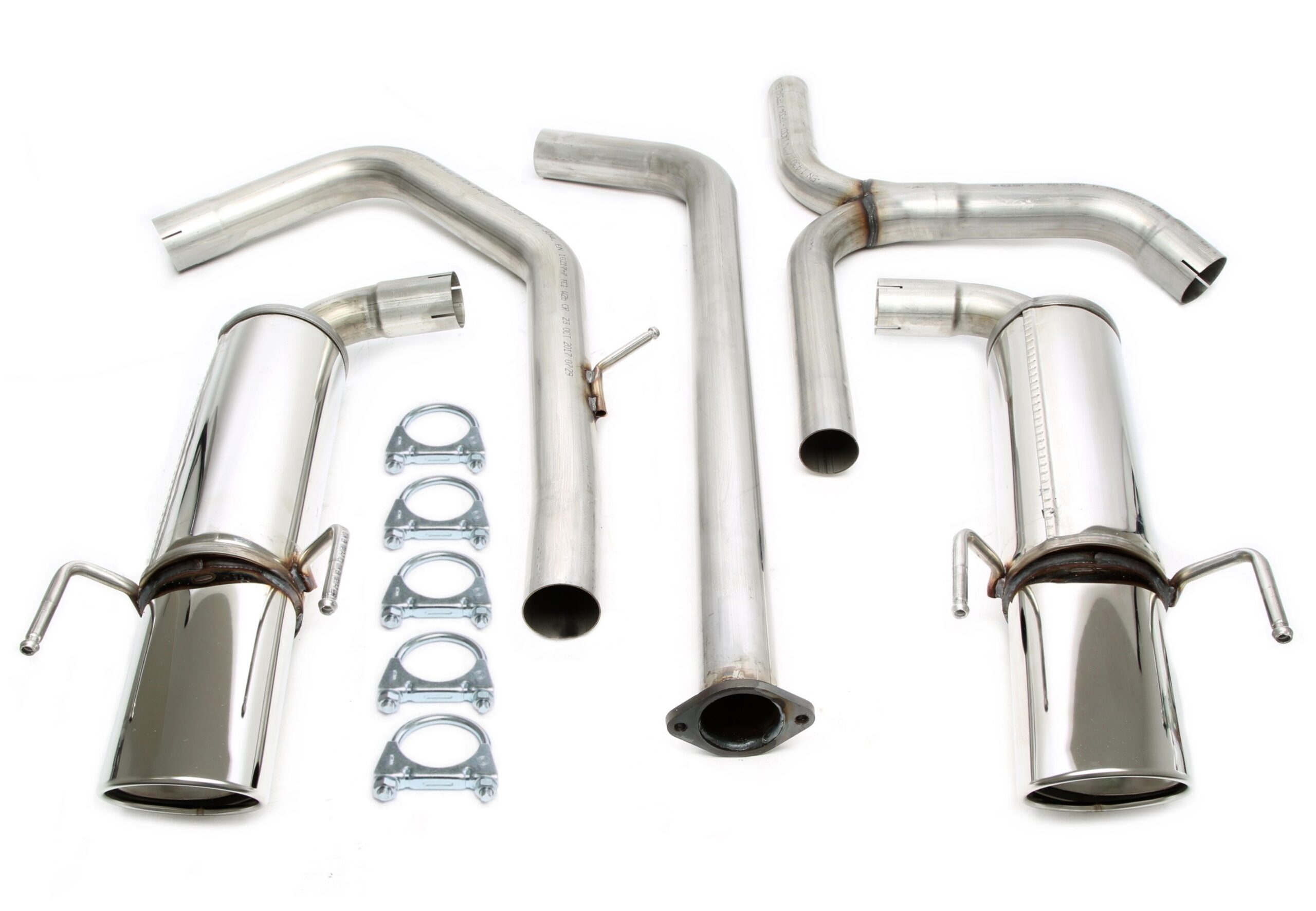 Duplex Edelstahlanlage 1x90x120mm Links+Rechts passend für Opel Insignia A 4/5-Türer 2.0l CDTI/2-WD Typ 0G-A