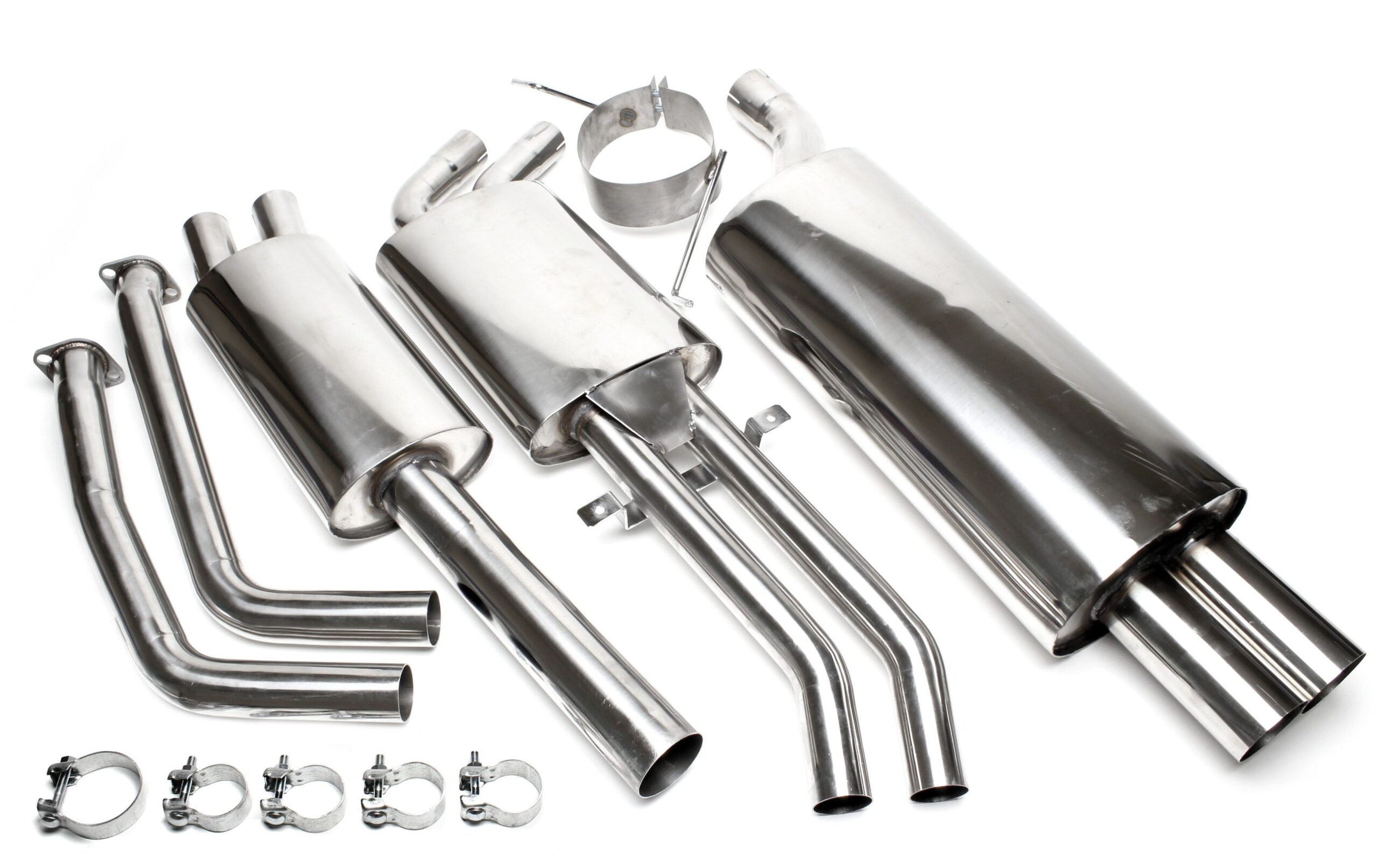 Edelstahlanlage 2x76mm passend für BMW 3er Serie E46 320i/Ci/323i/Ci/328i/Ci