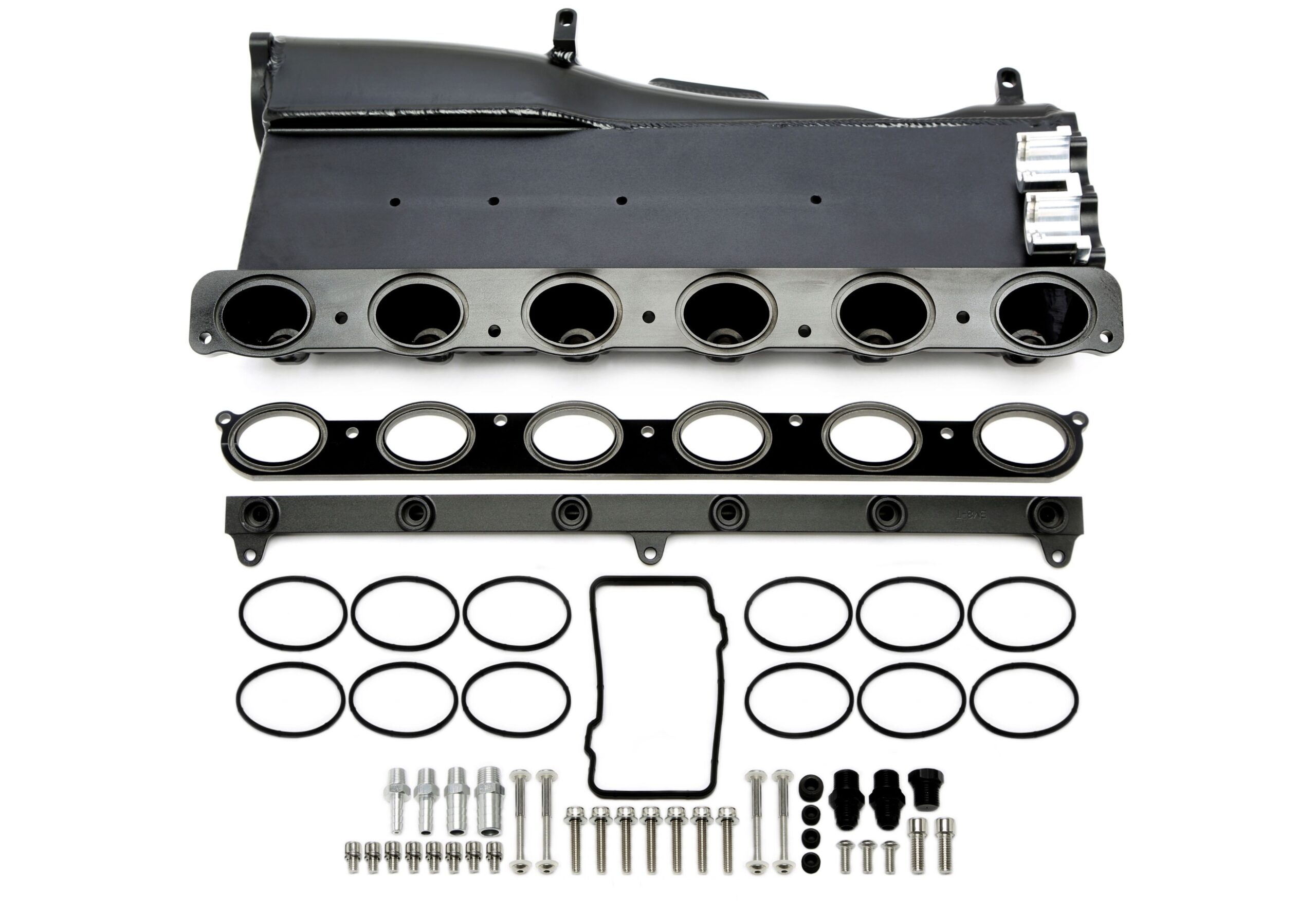 Aluminium Ansaugbrücken Set schwarz passend für BMW 1er Serie, 2er Serie, 3er Serie, 4er Serie, 5er Serie, 6er Serie, 7er Serie, X3er, X4er - Motorcode B58/Gen 1