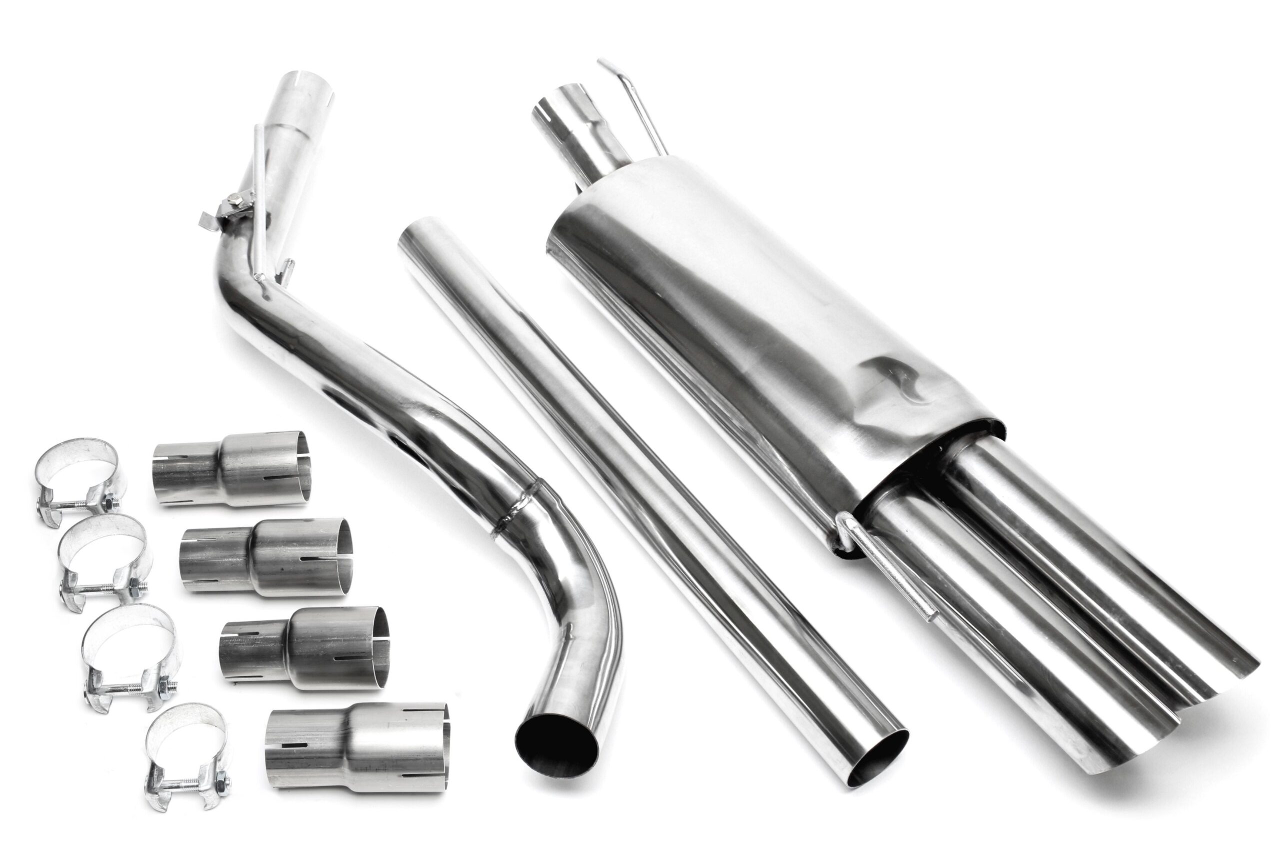 Rennsportanlage 2x76mm passend für VW Golf III, Golf III+IV Cabriolet